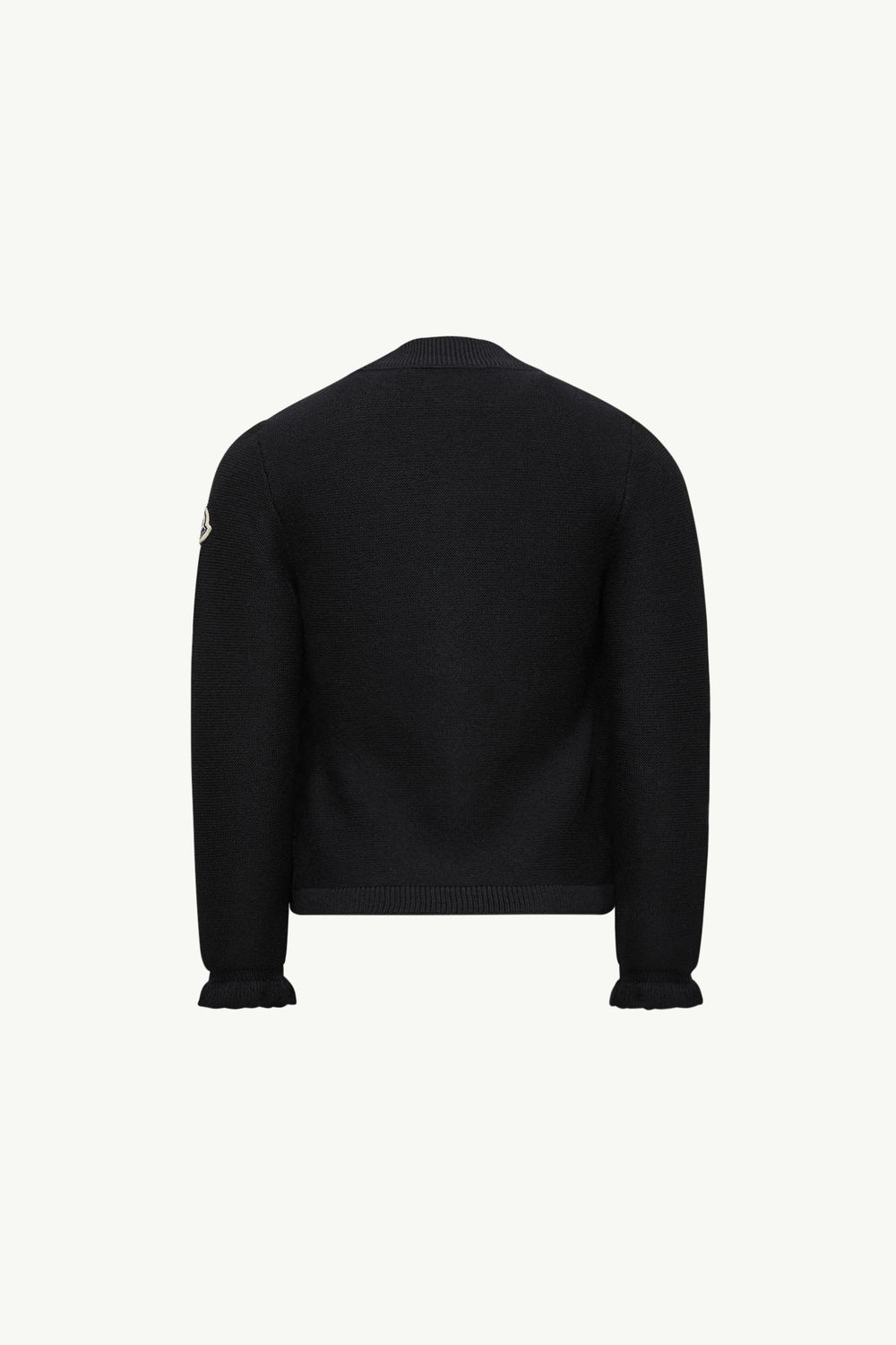 Cardigan zippé matelassé en laine Fille Noir Moncler 2