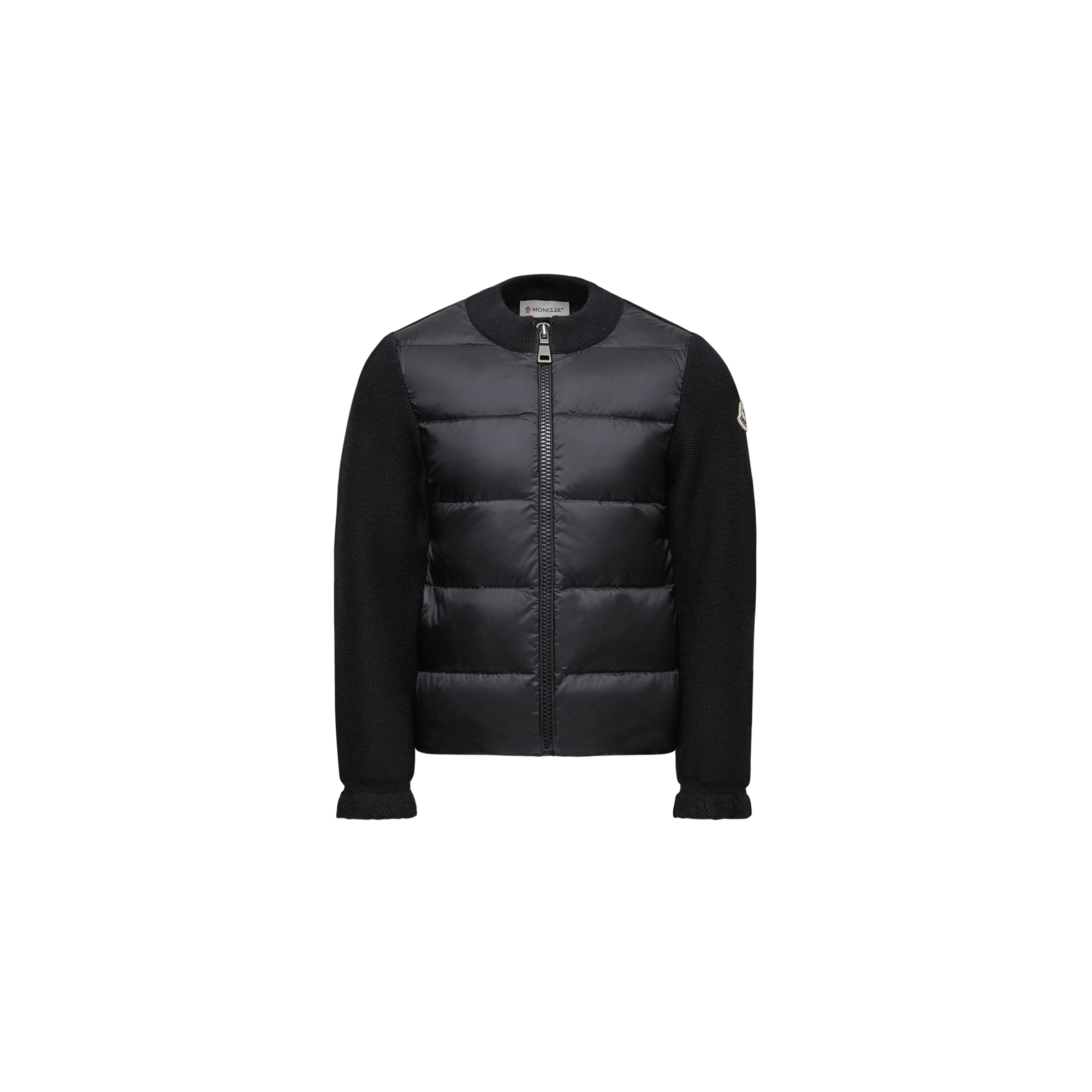 Moncler Enfant Girls Cardigan Black 14Y Virgin Wool Down-Filled