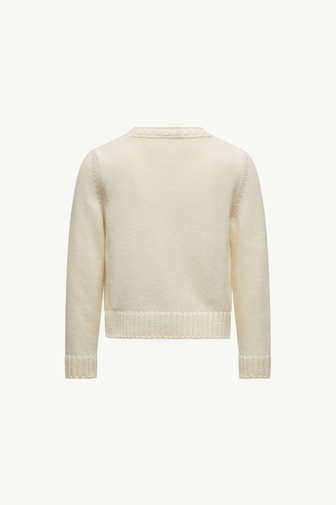 Pullover aus Wolle mit strukturiertem Logo Mädchen Weiß Moncler 3