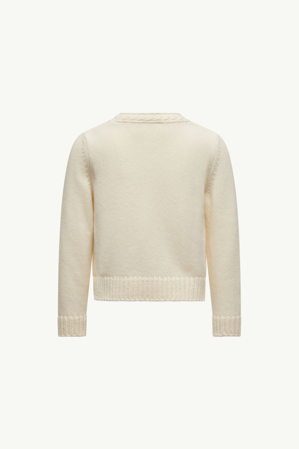 Textured Logo Wool Jumper Girl White Moncler 3
