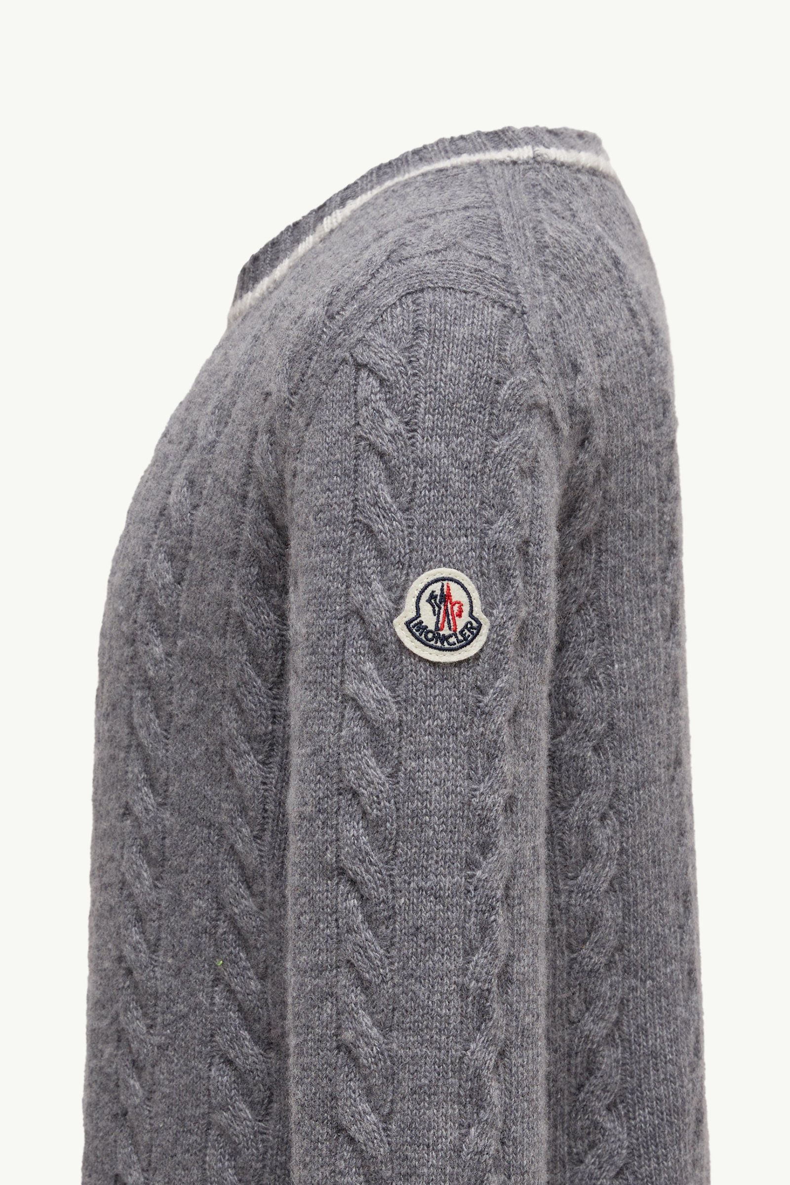 條紋飾邊羊毛毛衣 男童 灰色 Moncler 2