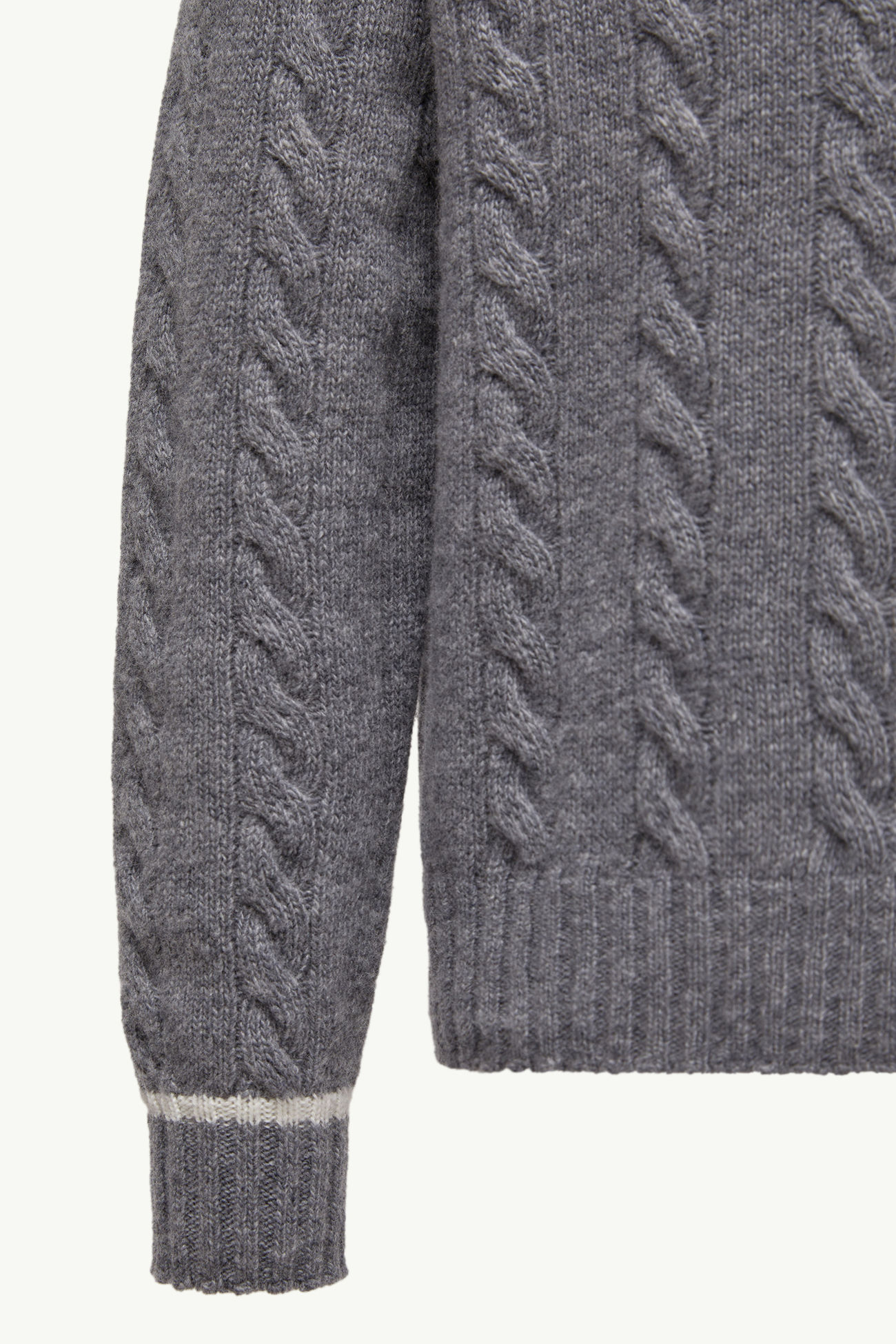 Pullover aus Wolle mit Streifenbesatz Jungen Grau Moncler 4