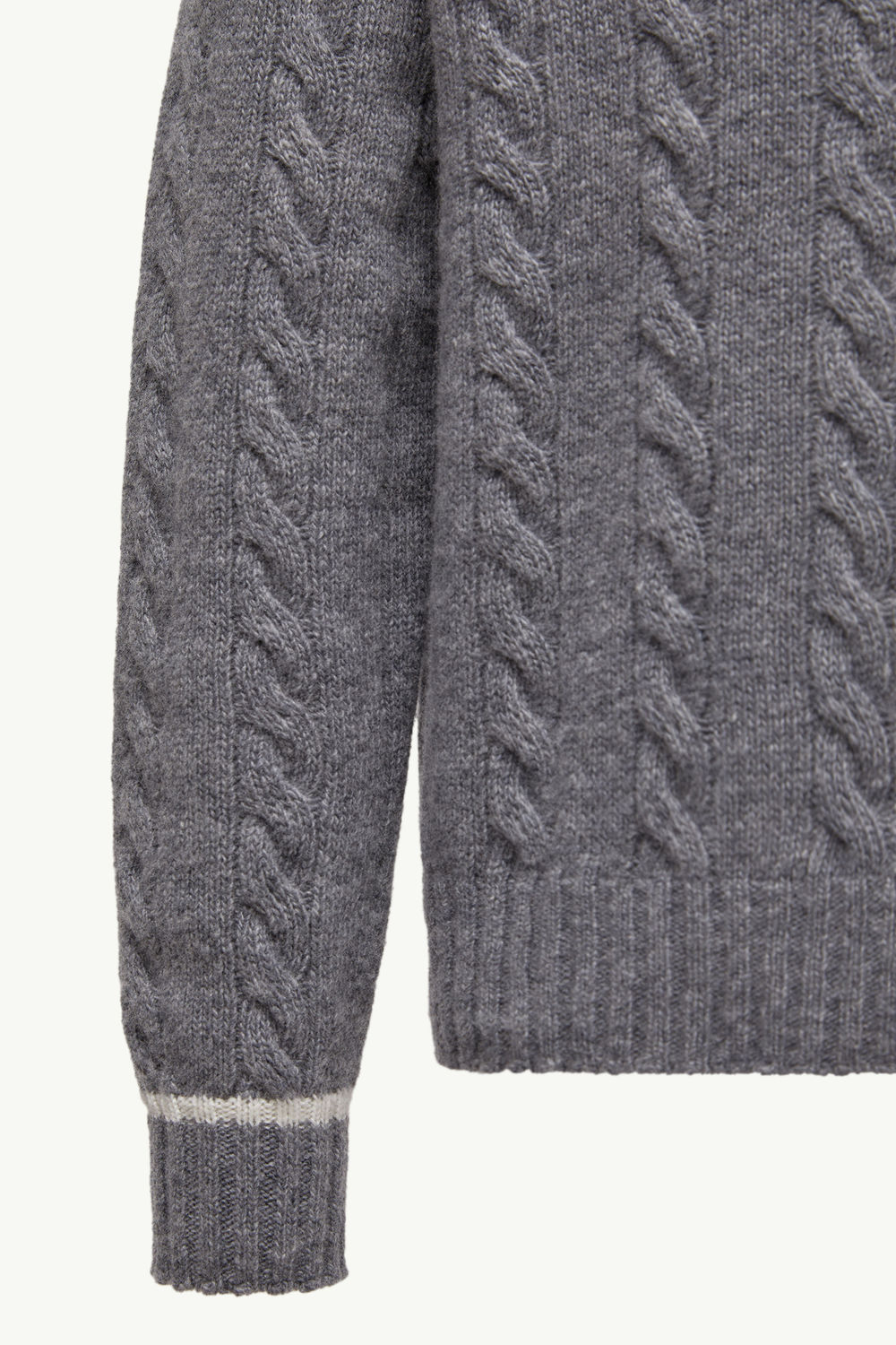 Stripe-Trimmed Wool Jumper Boy Gray Moncler 4