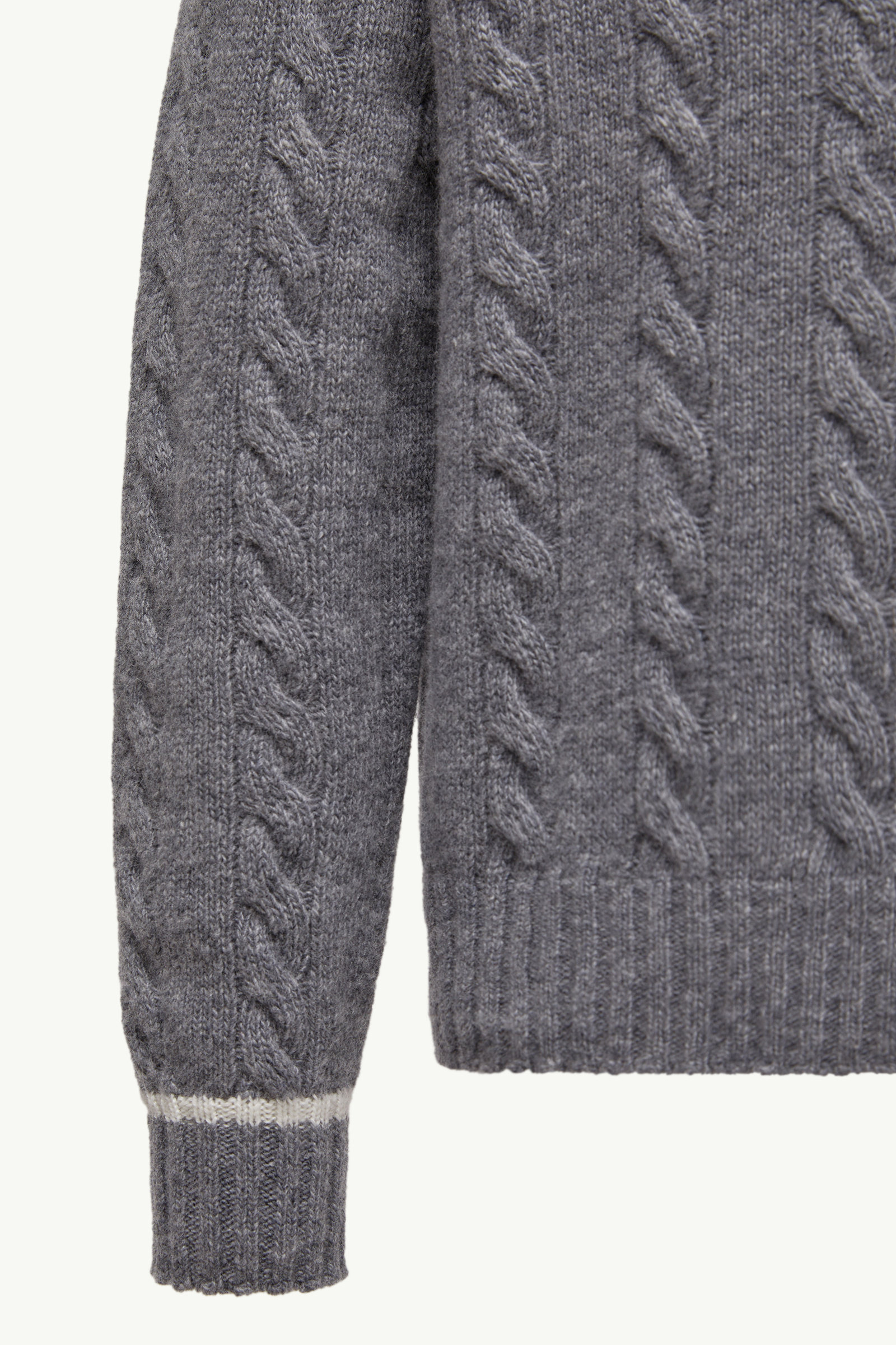 Stripe-Trimmed Wool Jumper Boy Gray Moncler 4