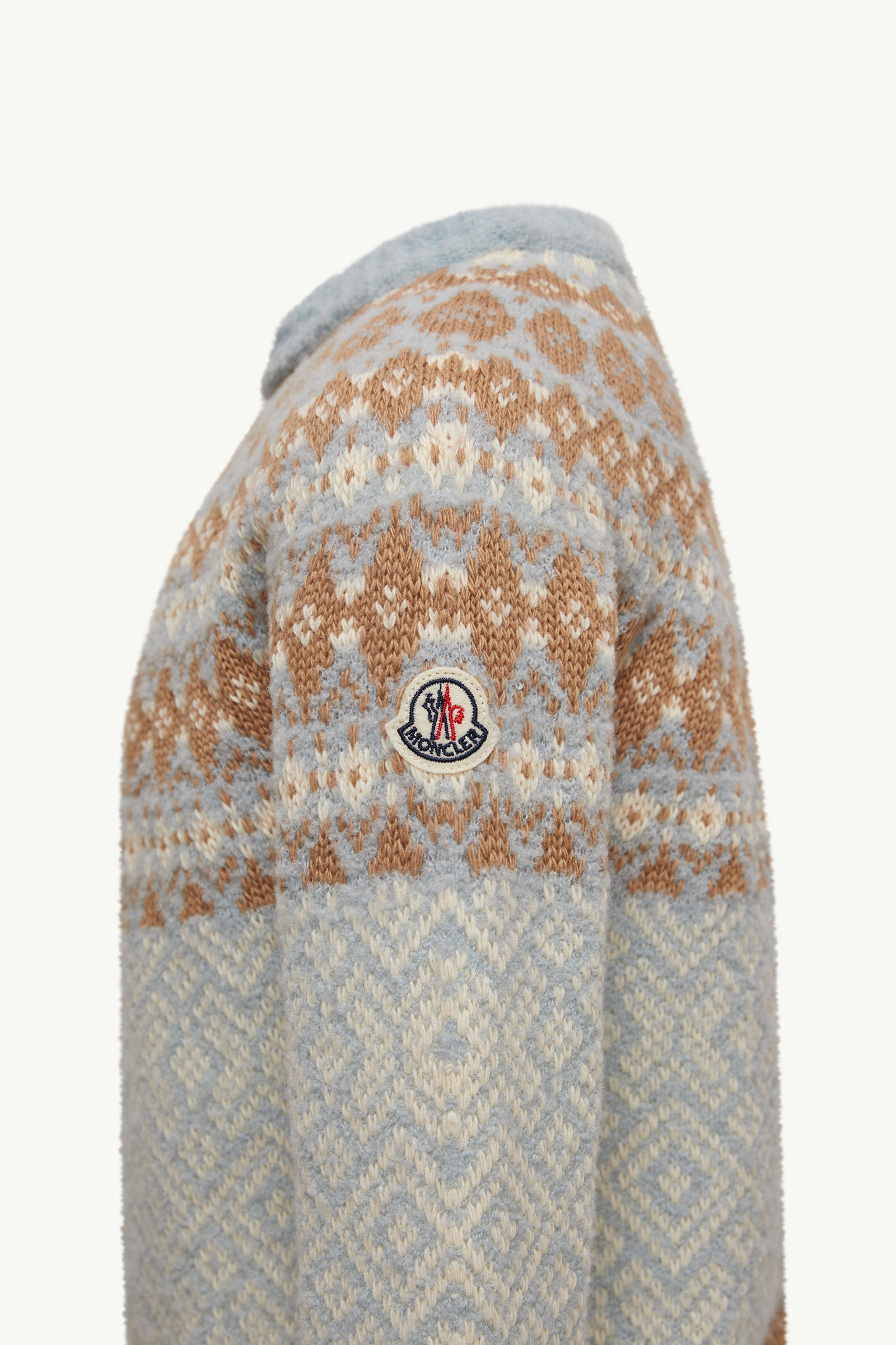 Bouclé Wool Blend Jumper Girl Light Blue Moncler 2