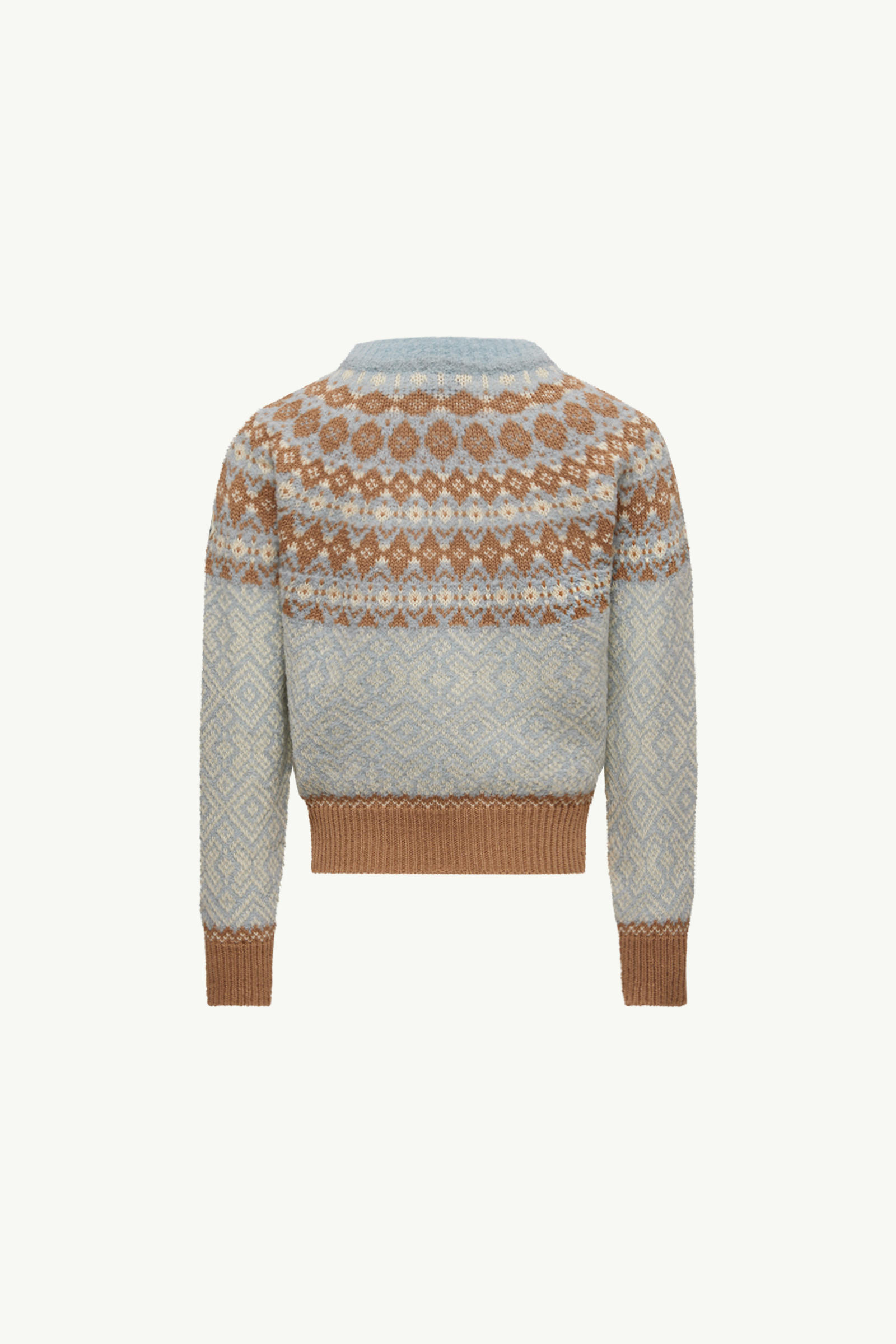 Bouclé Wool Blend Jumper Girl Light Blue Moncler 3