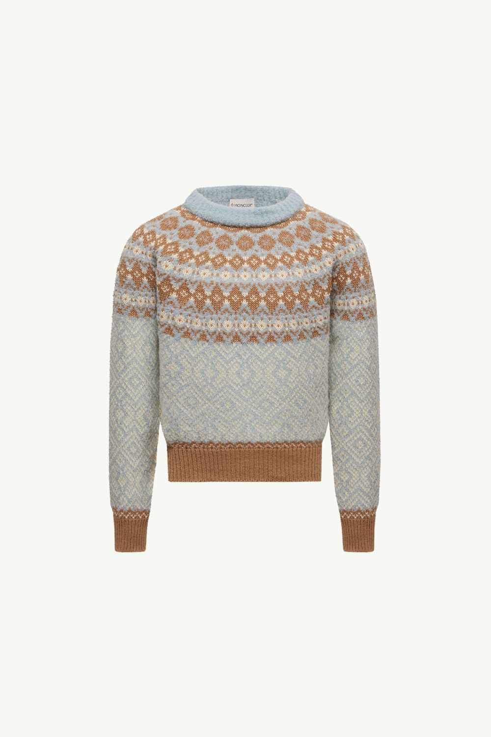 Bouclé Wool Blend Jumper Girl Light Blue Moncler 0