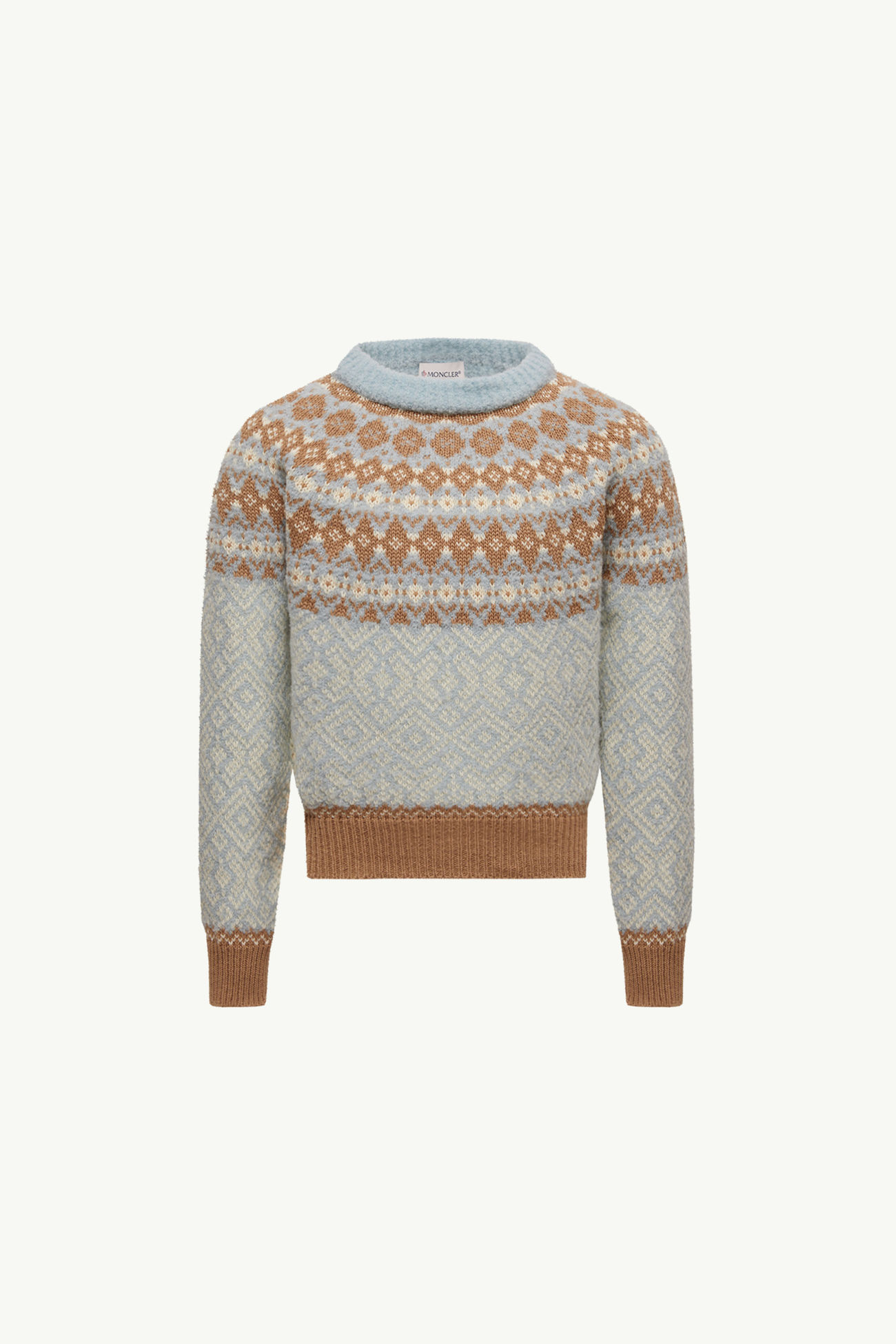 Jersey de mezcla de lana bouclé Niña Azul claro Moncler 0