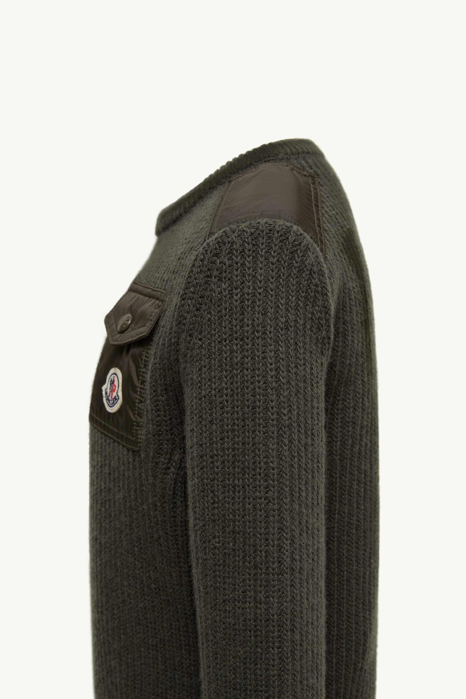 Wool Jumper with Pocket Boy Dark Green Moncler 1