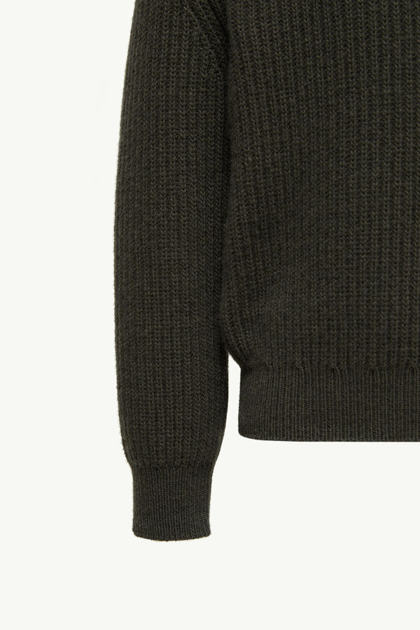 Pullover aus Wolle mit Tasche Jungen Dunkelgrün Moncler 4