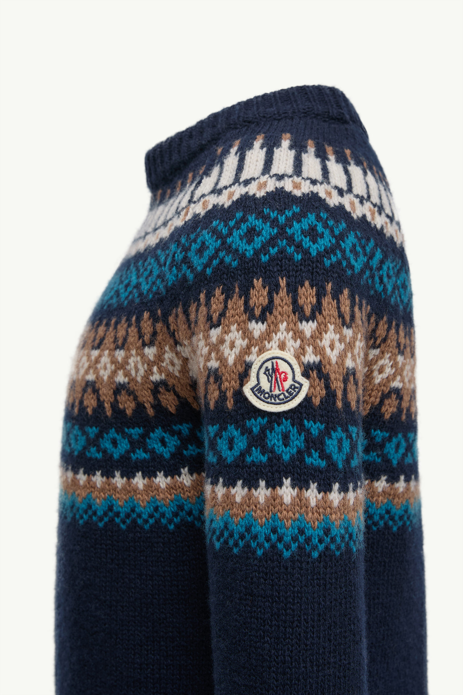 Alpine Pullover aus Jacquard-Wolle Jungen Navyblau Moncler 2