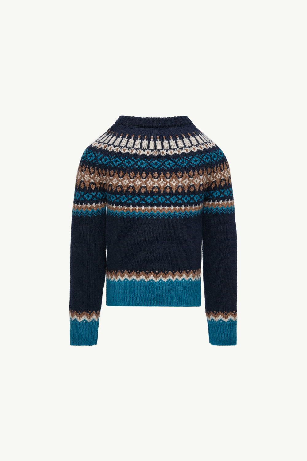 Alpine Jacquard Wool Jumper Boy Navy Blue Moncler 3