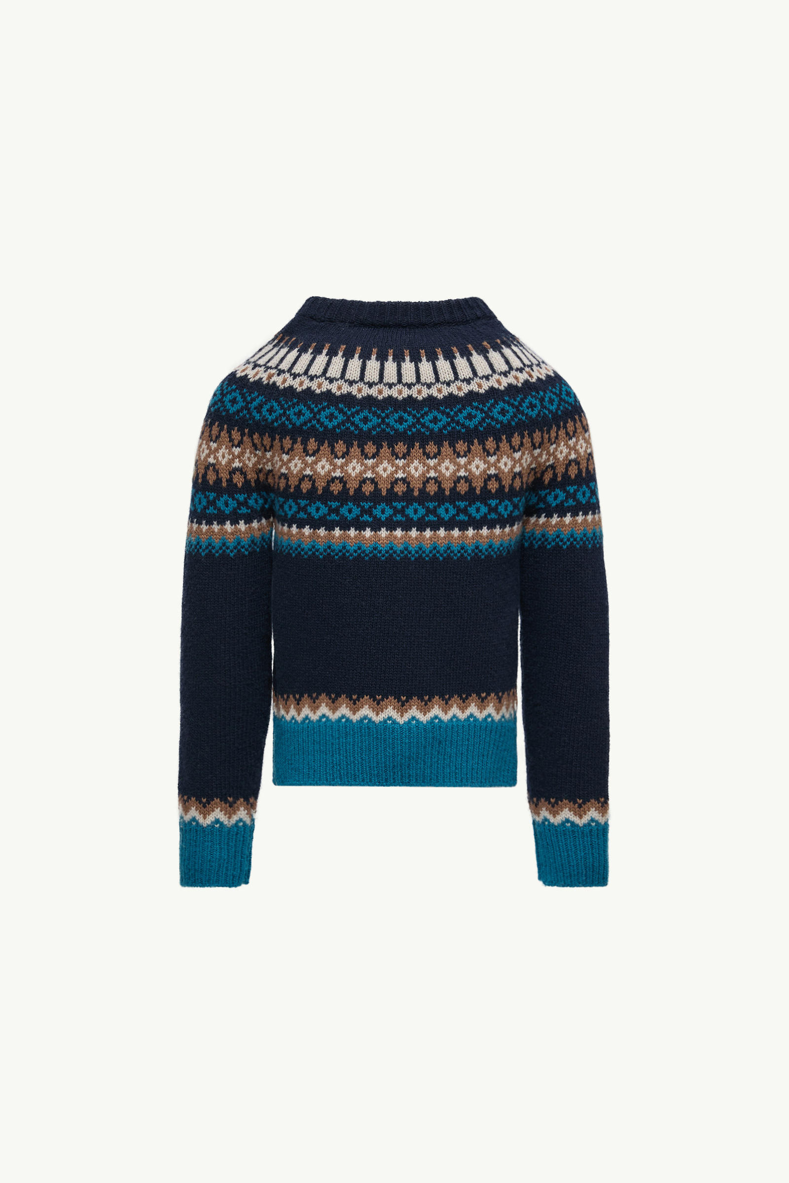 Alpine Pullover aus Jacquard-Wolle Jungen Navyblau Moncler 3