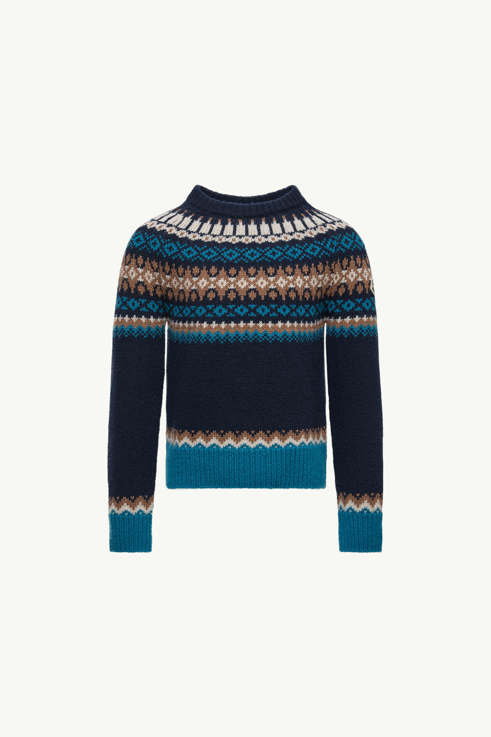 Alpine Pullover aus Jacquard-Wolle Jungen Navyblau Moncler 0