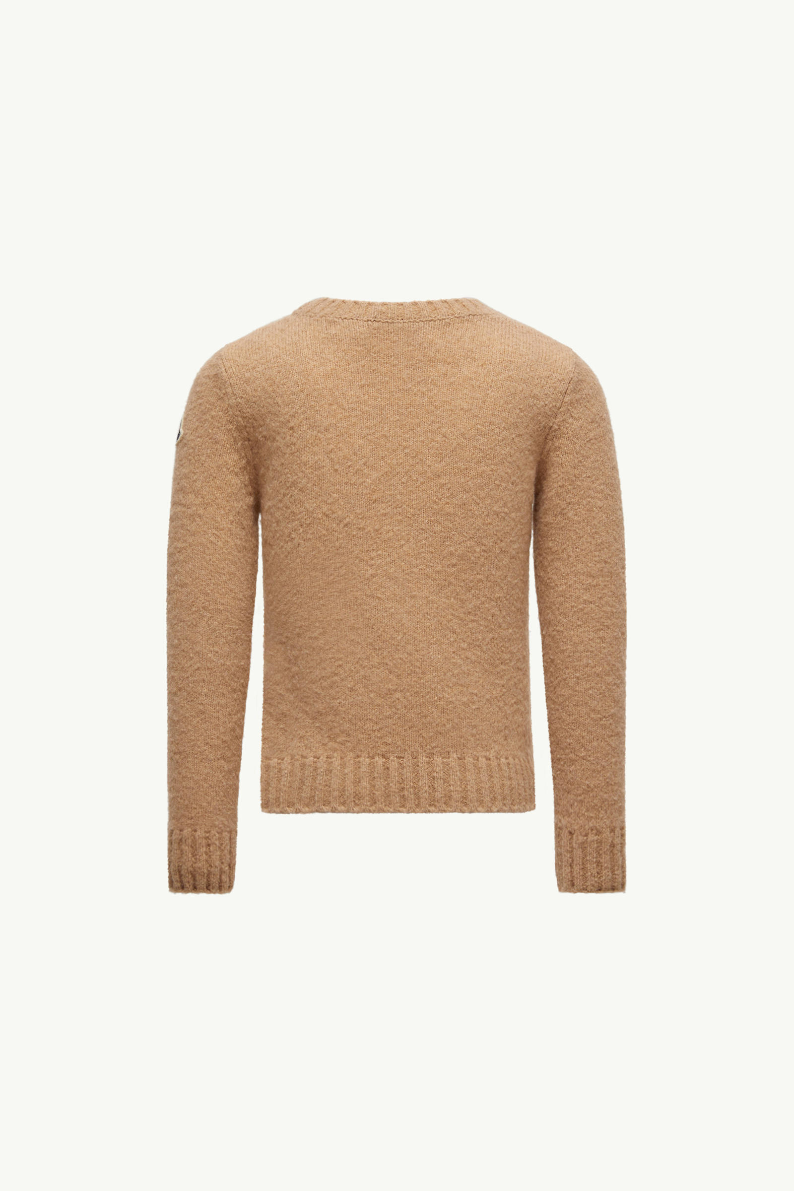 Embroidered Logo Wool Blend Jumper Boy Beige Moncler 2