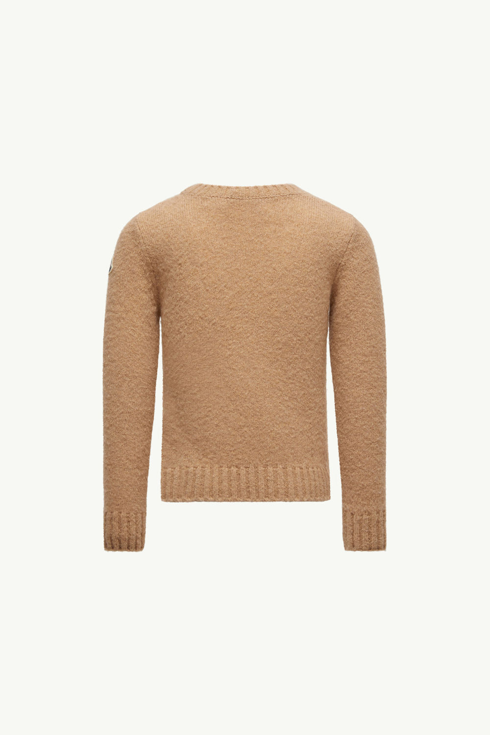Embroidered Logo Wool Blend Sweater Boy Beige Moncler 2