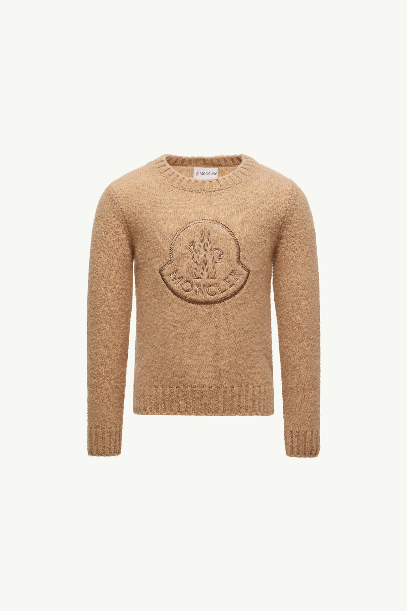 刺繡標誌羊毛混紡毛衣 男童 米色 Moncler 0