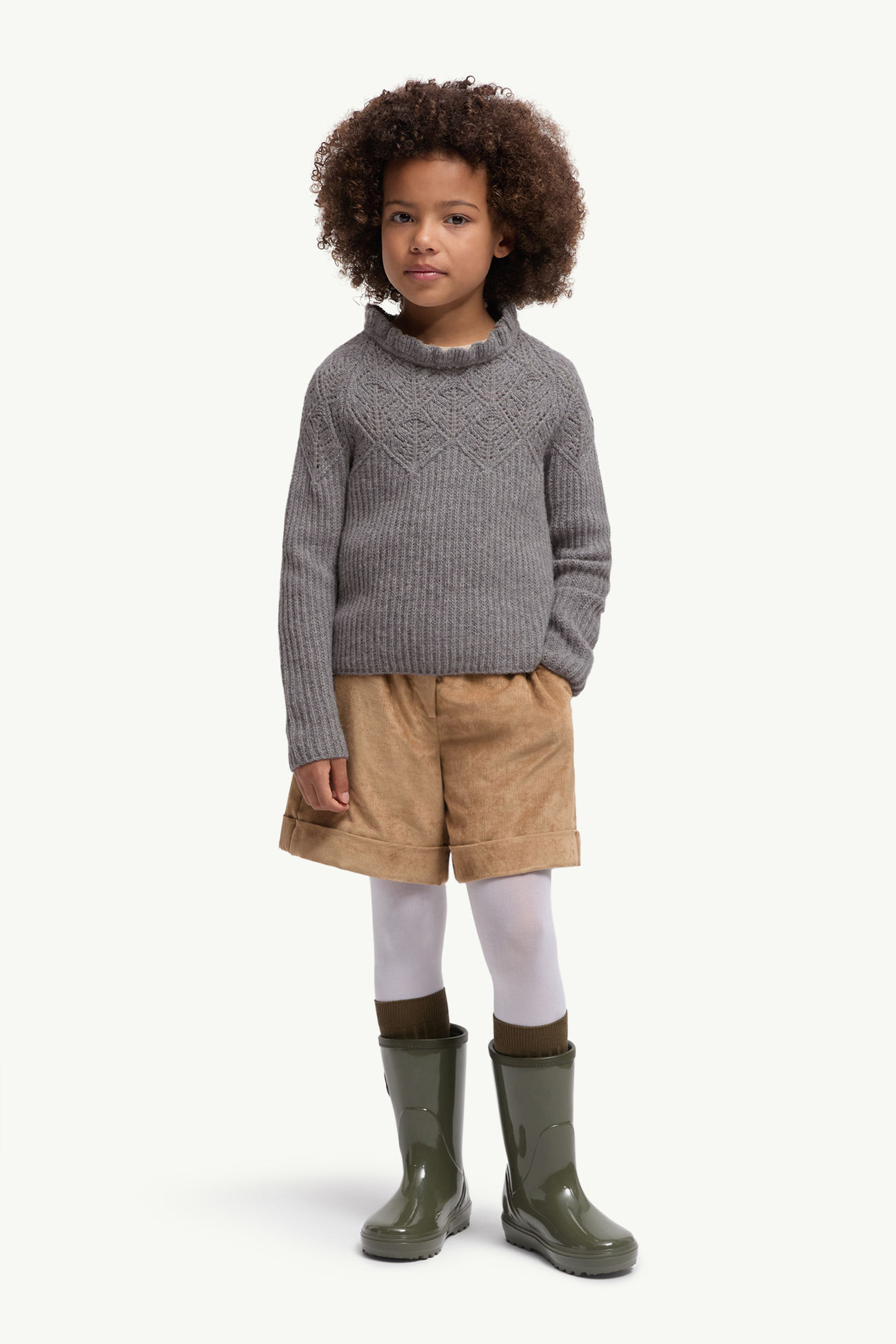 Gerüschter Pullover aus Wolle Mädchen Grau Moncler 1