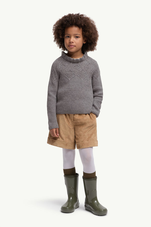 Ruffled Wool Jumper Girl Gray Moncler 1