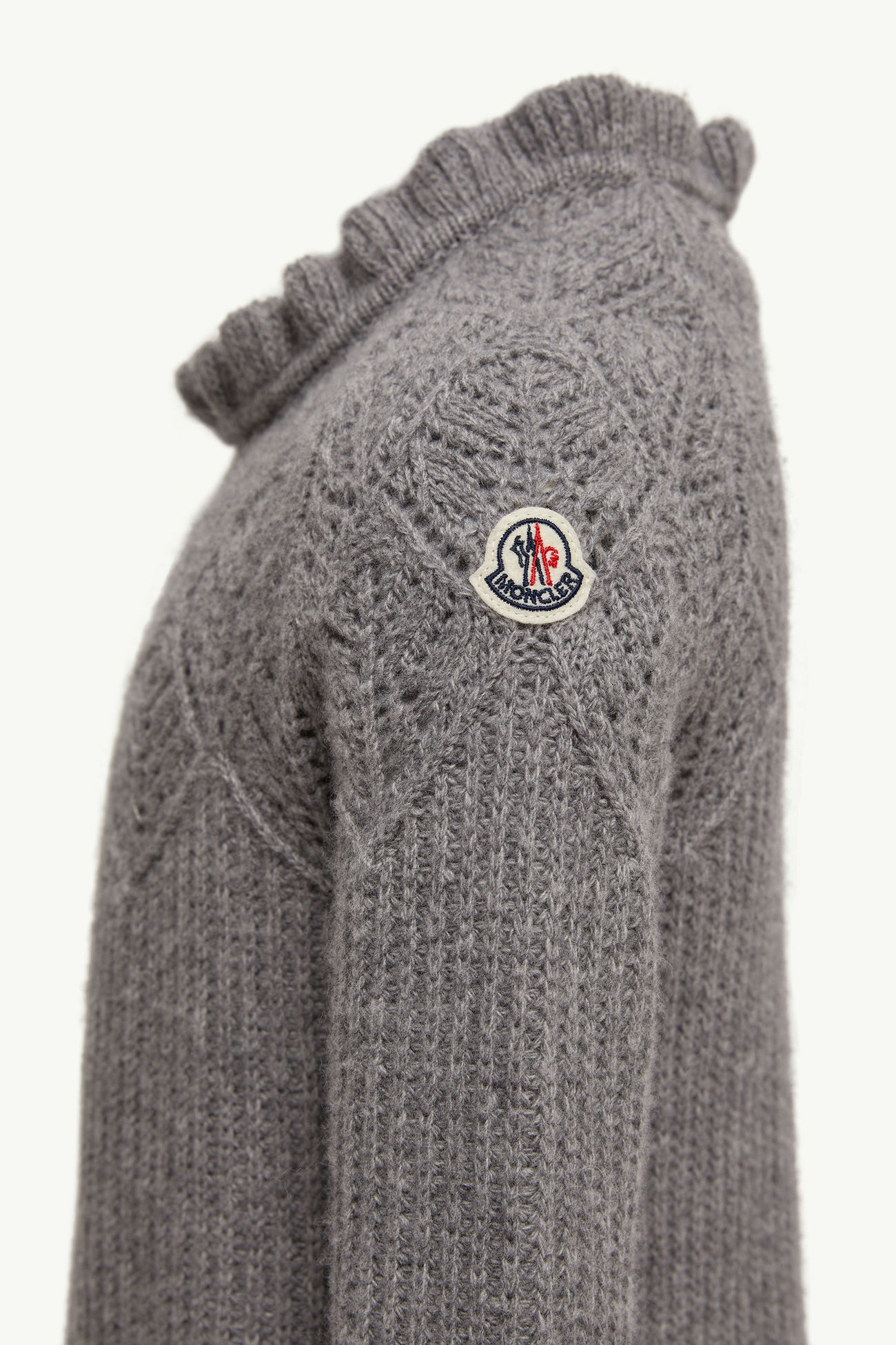 Ruffled Wool Jumper Girl Gray Moncler 2