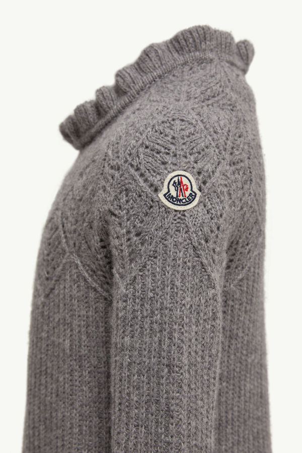 Ruffled Wool Jumper Girl Gray Moncler 2