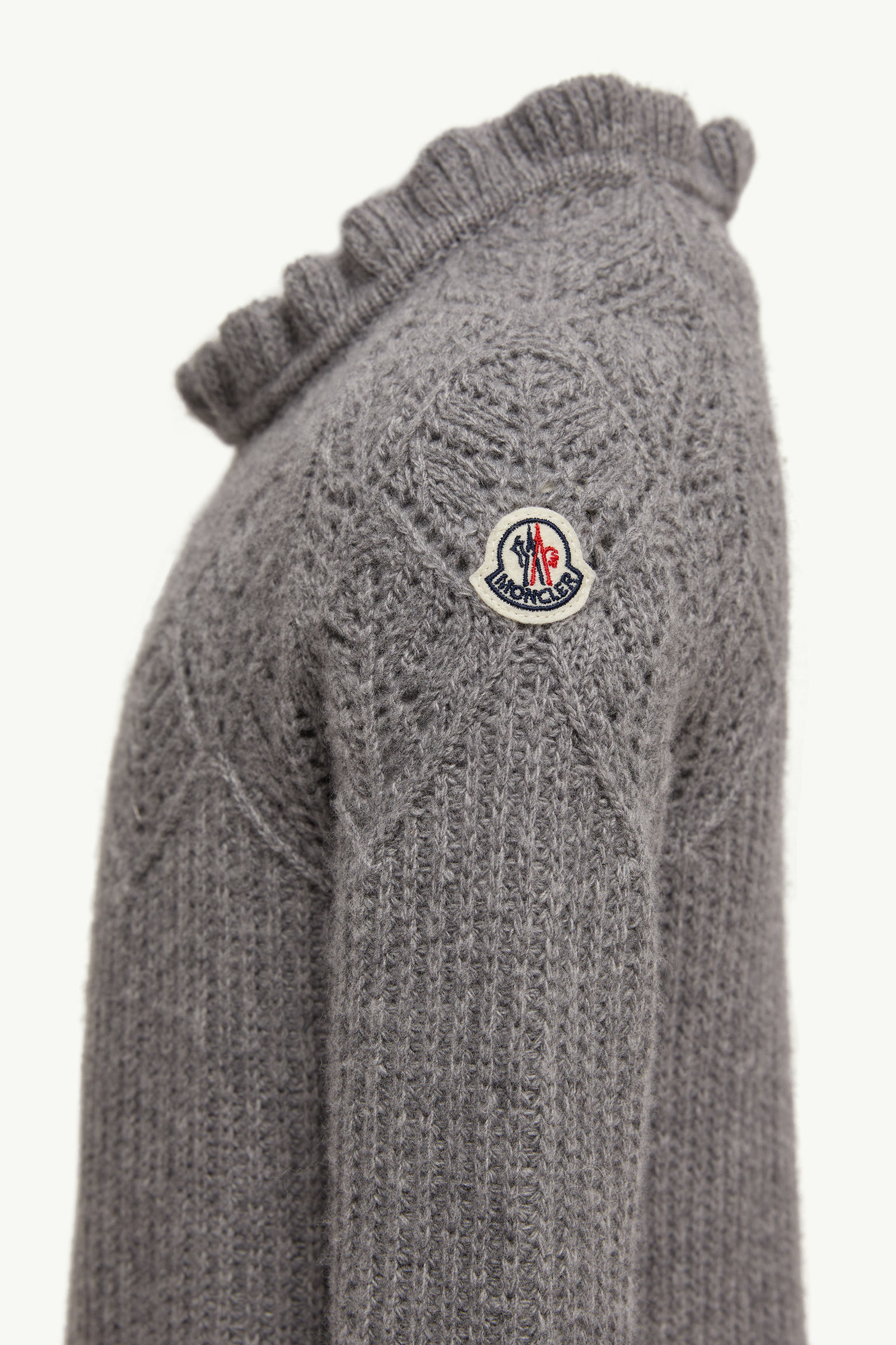 Ruffled Wool Jumper Girl Gray Moncler 2