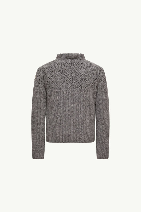 Ruffled Wool Jumper Girl Gray Moncler 3