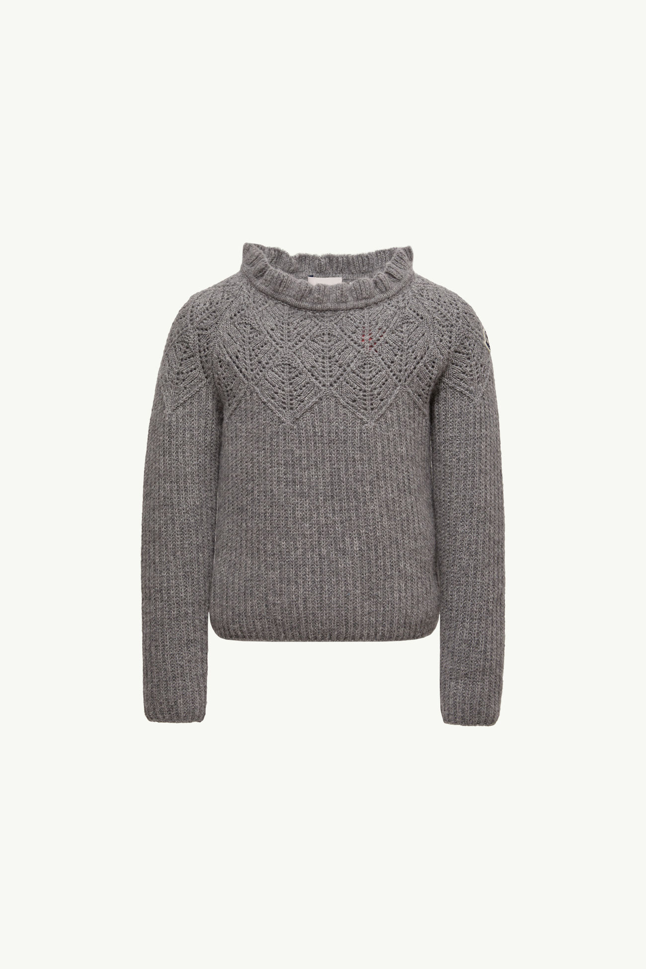 Ruffled Wool Jumper Girl Gray Moncler 0