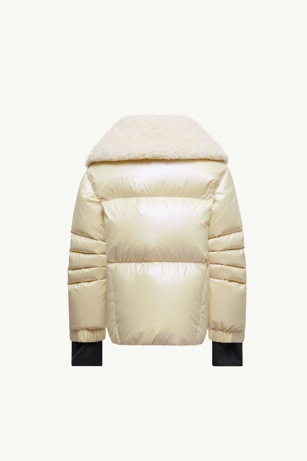 Giacca da Sci Imbottita con Bordo in Teddy Jeita Bambina Beige Chiaro Moncler 2