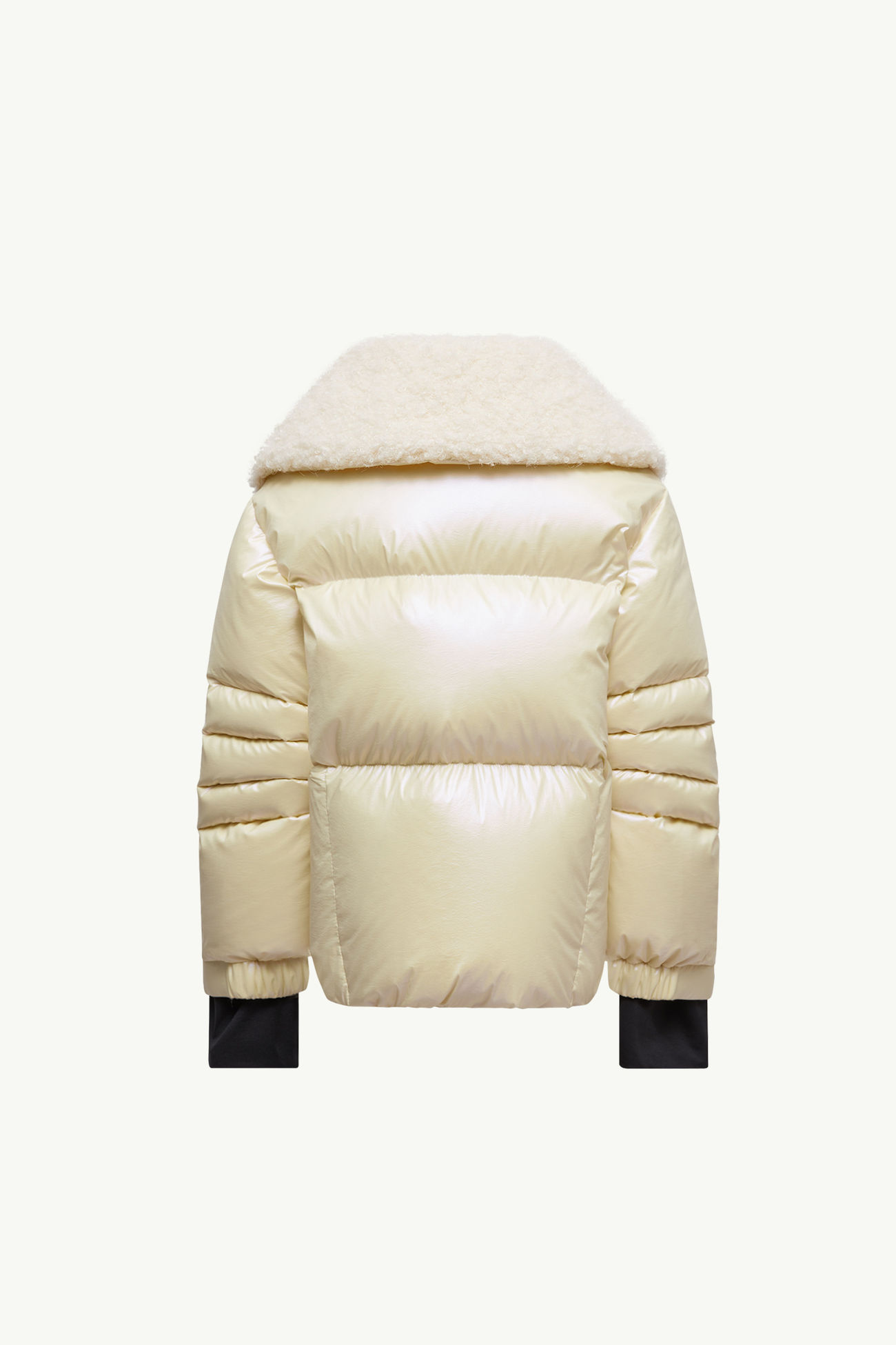 Giacca da Sci Imbottita con dettaglio in Teddy Jeita Bambina Beige Chiaro Moncler 2