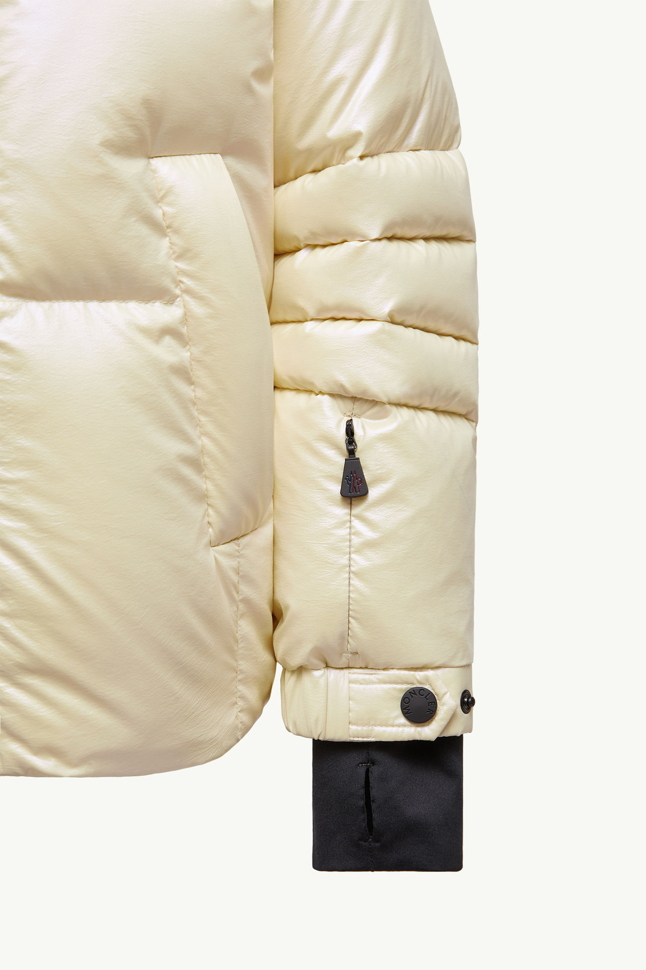 Giacca da Sci Imbottita con dettaglio in Teddy Jeita Bambina Beige Chiaro Moncler 4