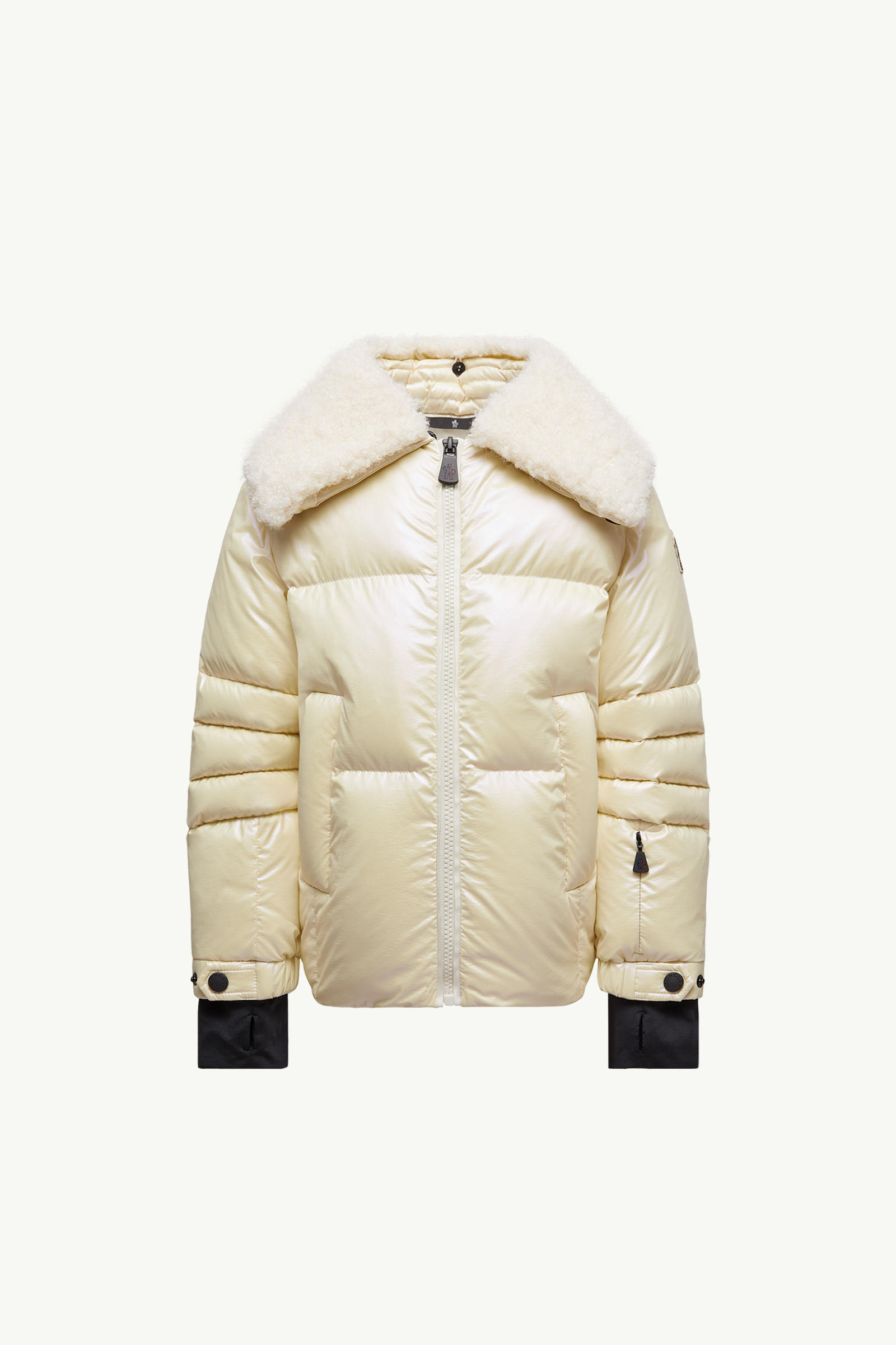 Jeita Teddy-Trimmed Down Ski Jacket Girl Light Beige Moncler 0