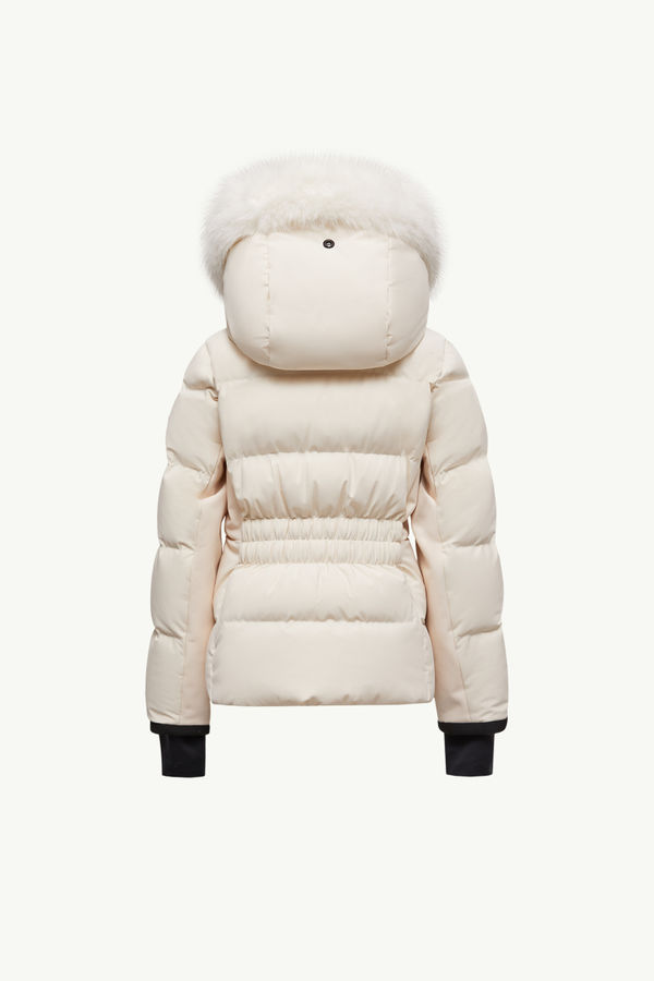 New Guyane Hooded Down Ski Jacket Girl White Ivory Moncler 2