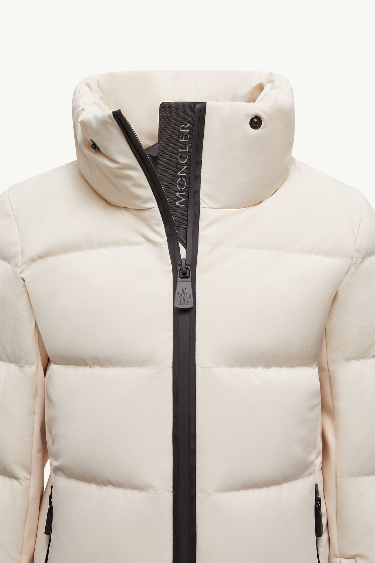 New Guyane合成物料飾邊連帽滑雪羽絨外套 女童 象牙白色 Moncler 3