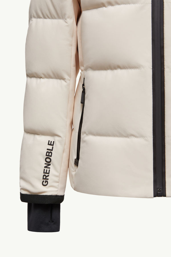 New Guyane Hooded Down Ski Jacket Girl White Ivory Moncler 4
