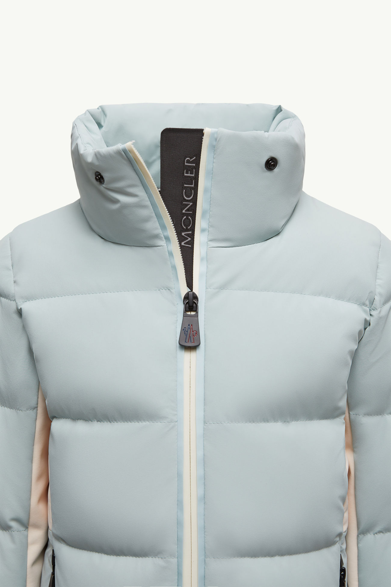 New Guyane合成物料飾邊連帽滑雪羽絨外套 女童 淺藍色 Moncler 3