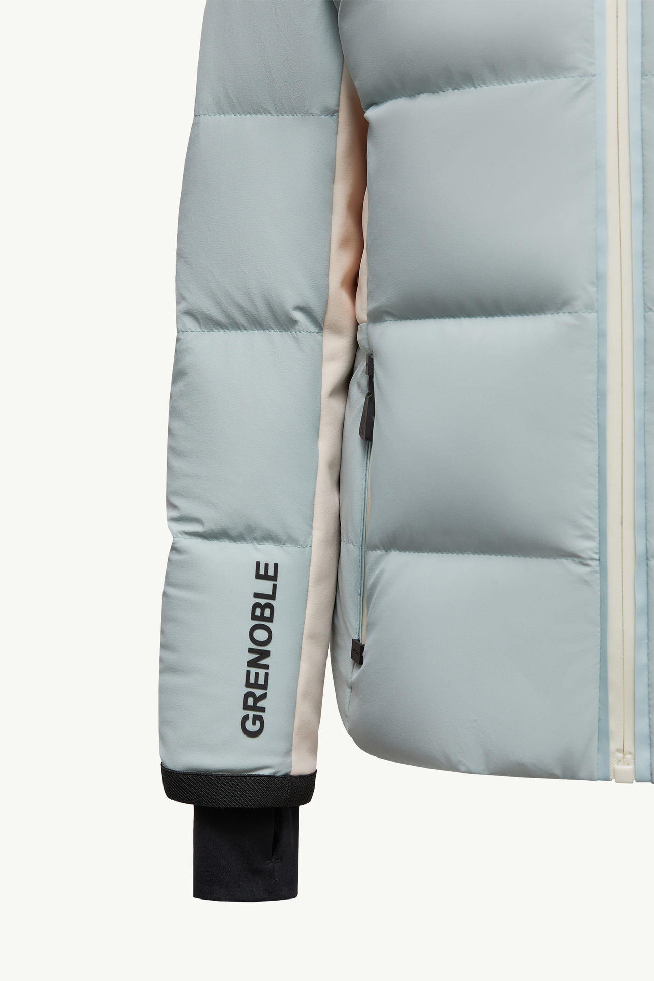 New Guyane Hooded Insulated Ski Jacket Girl Light Blue Moncler 4