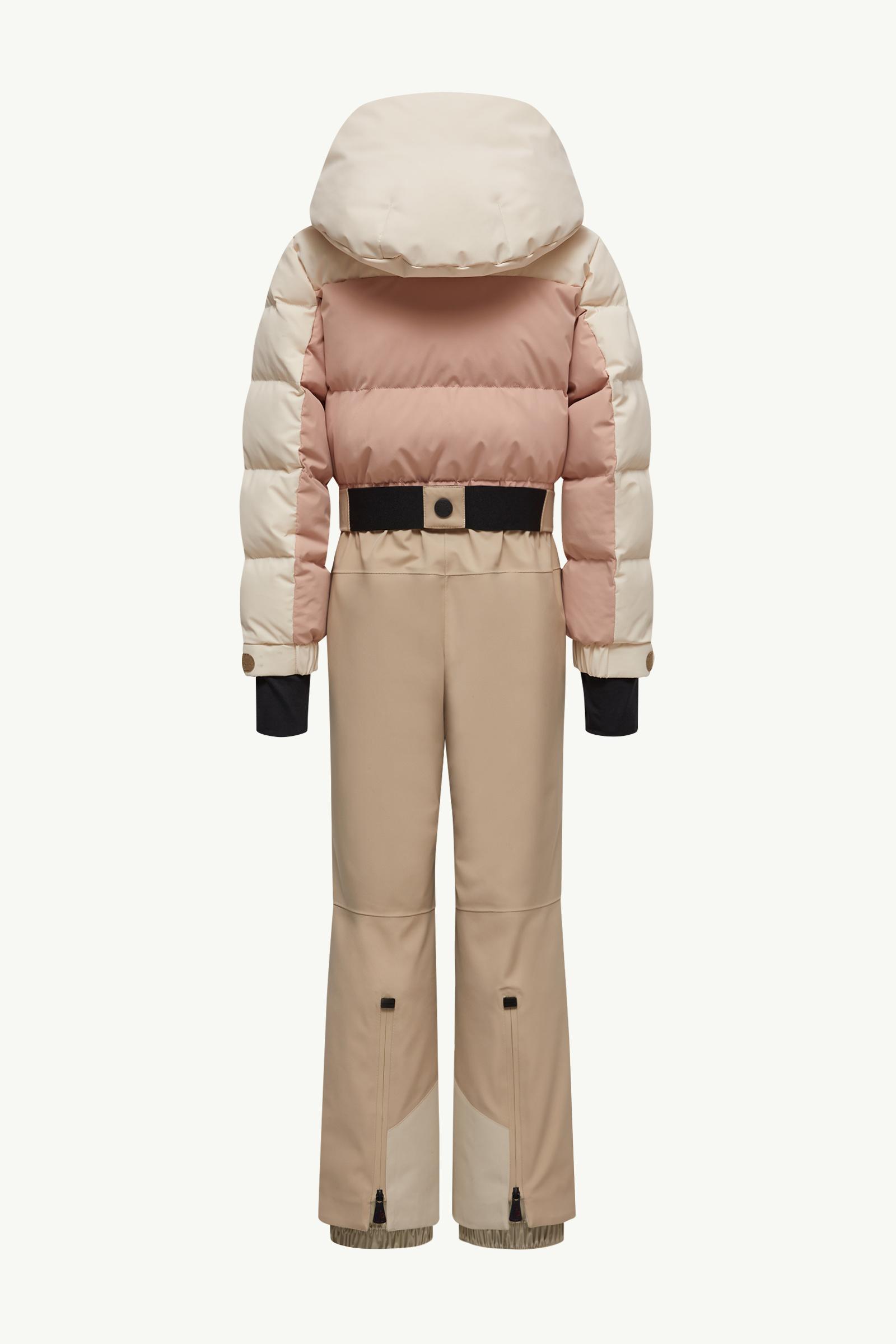 Moncler Kids Ski Suit Beige Pink Hooded Ski Suit Pants Tracksuits