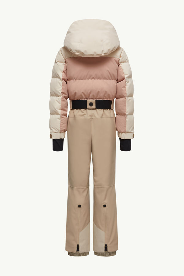 Hooded Ski Suit Girl Beige & Pink Moncler 2