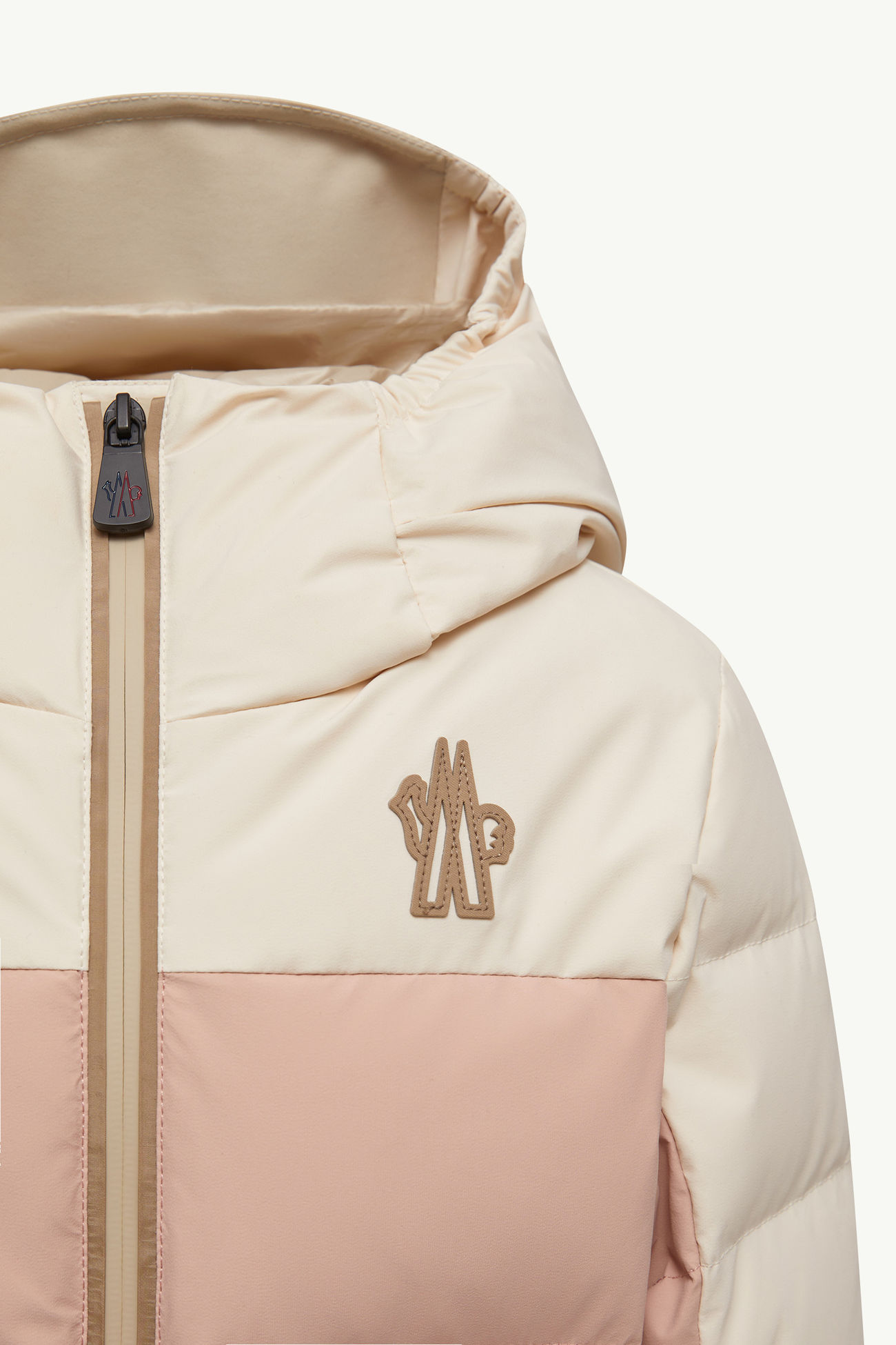 女童连帽滑雪服 女童 米色 & 粉红色 Moncler 3
