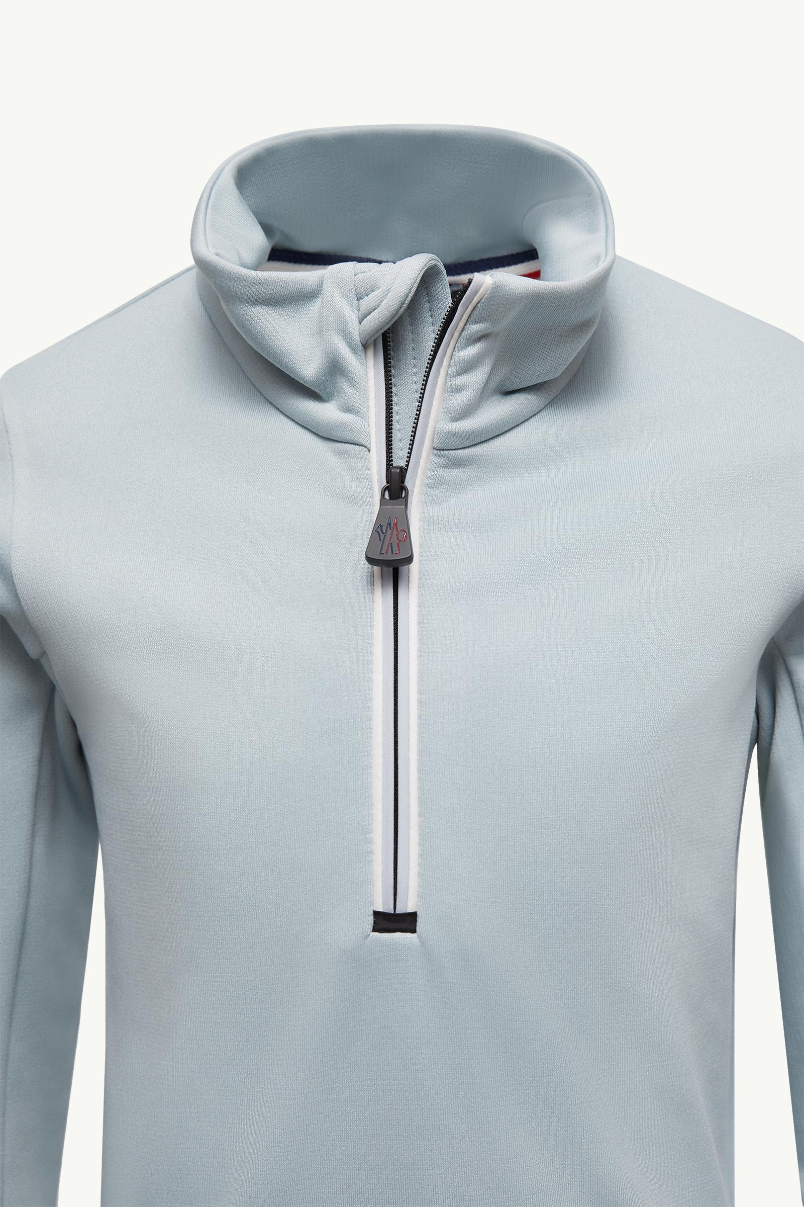 Light Blue Polartec® Half-Zip Polo Neck - Sweatshirts & Knitwear