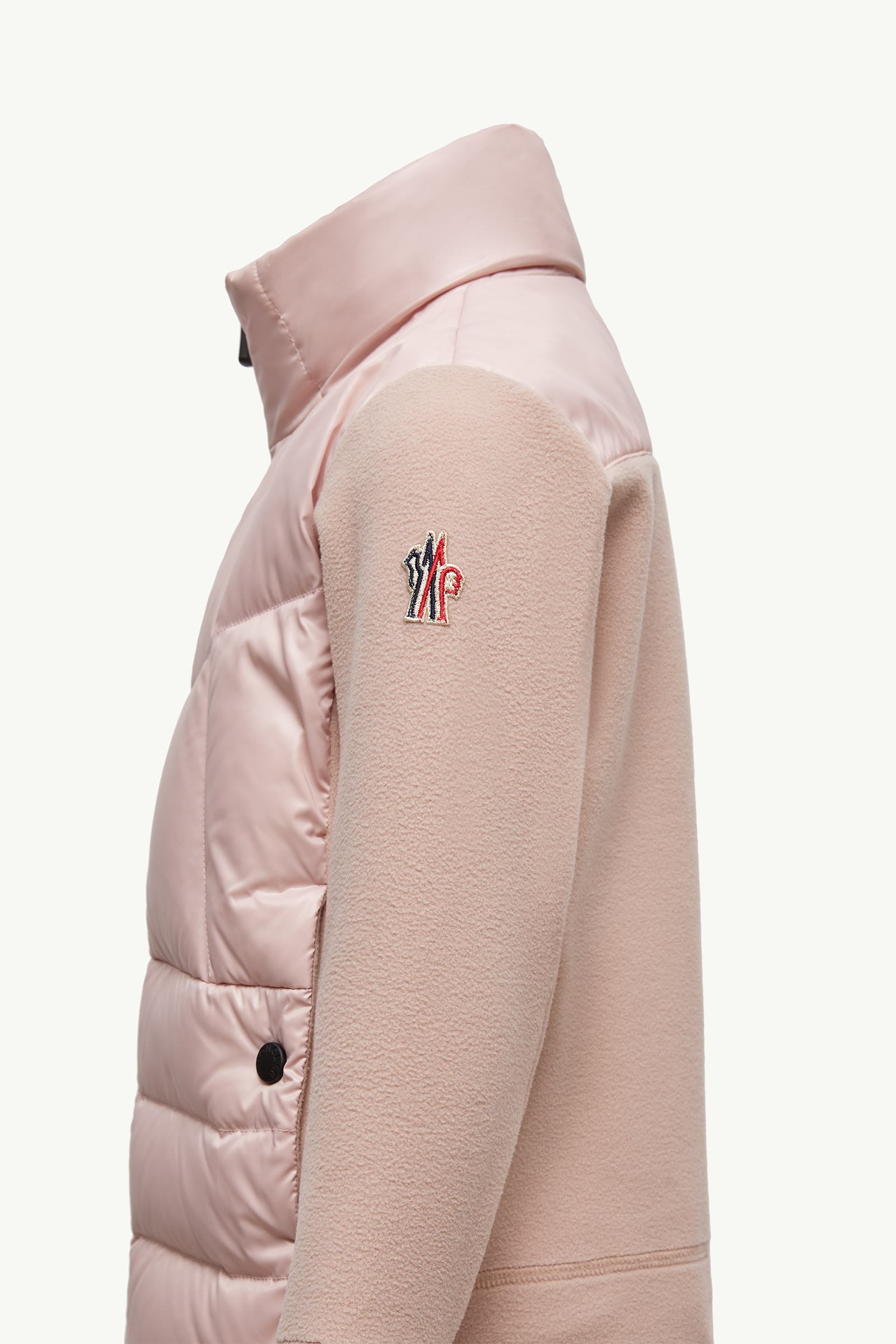 Padded Fleece Zip-Up Sweatshirt Girl Pink Moncler 1