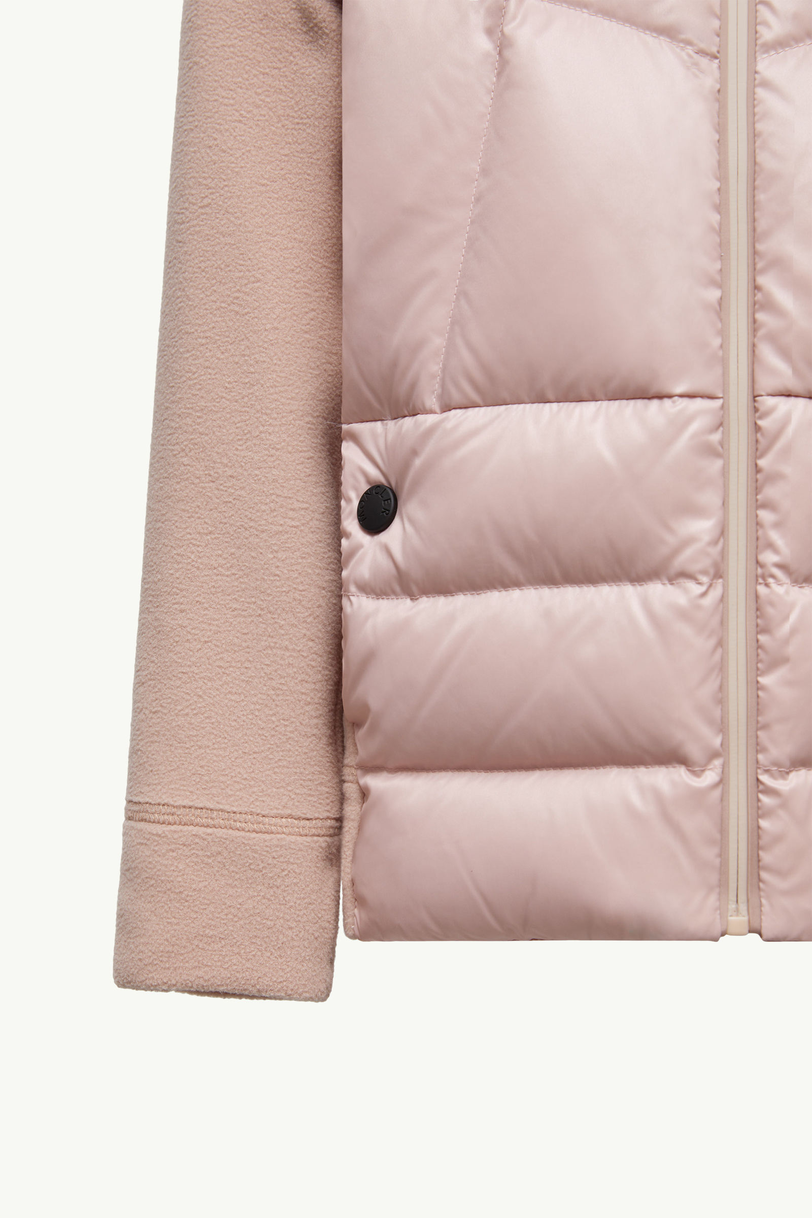 Padded Fleece Zip-Up Sweatshirt Girl Pink Moncler 4