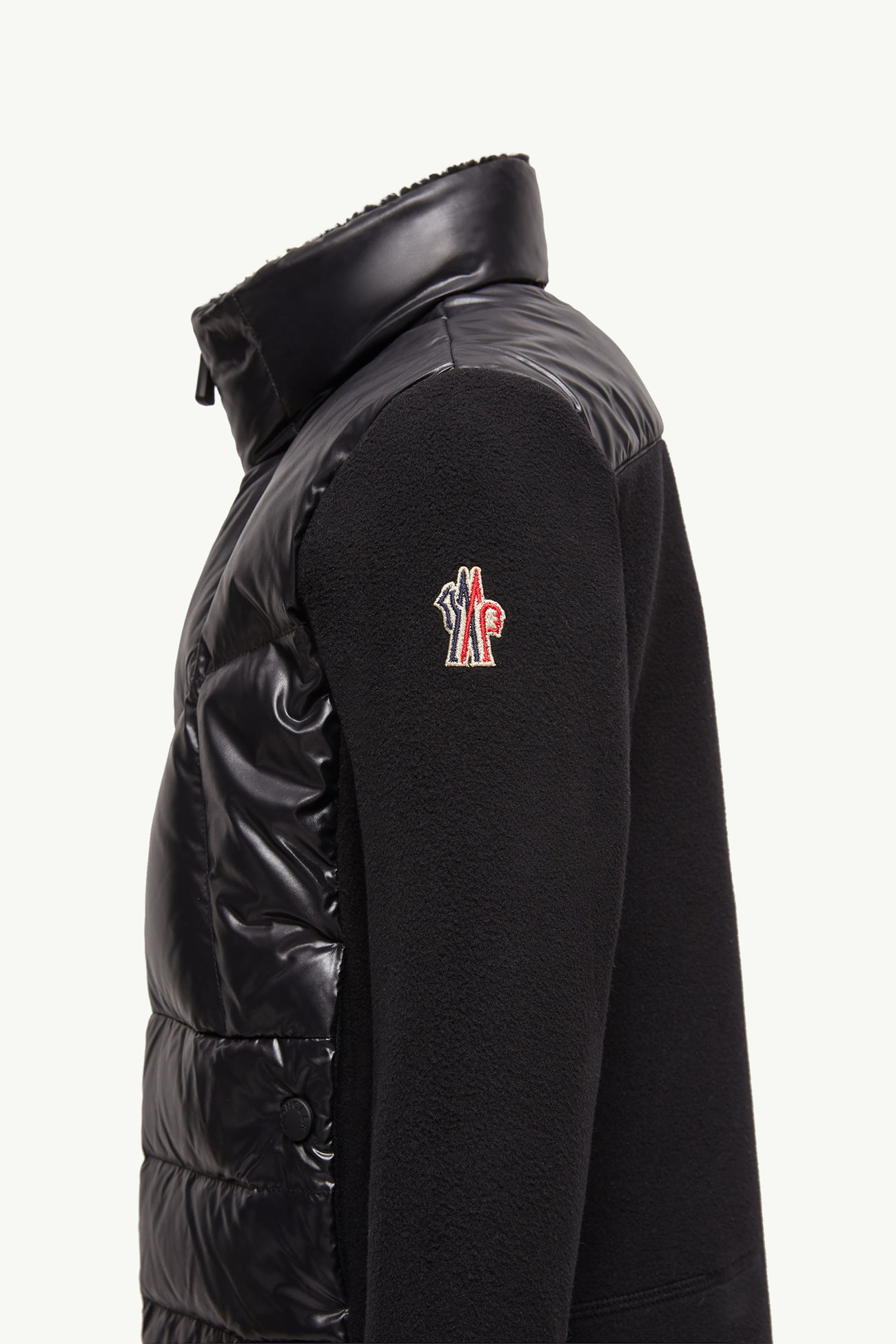 Sweatshirt mit Reißverschluss aus wattiertem Fleece Genderneutral Schwarz Moncler 1