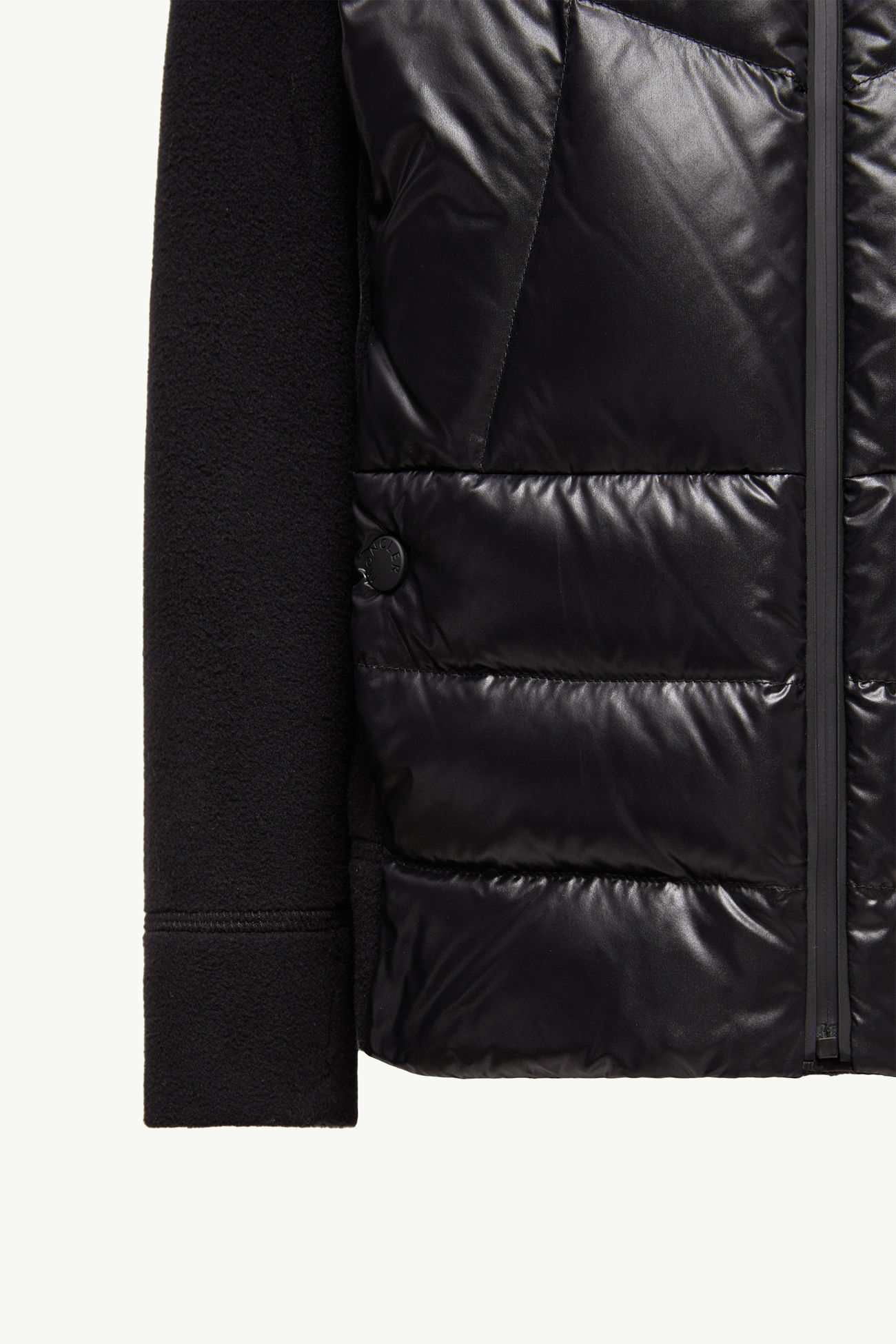 Sweatshirt mit Reißverschluss aus wattiertem Fleece Genderneutral Schwarz Moncler 4