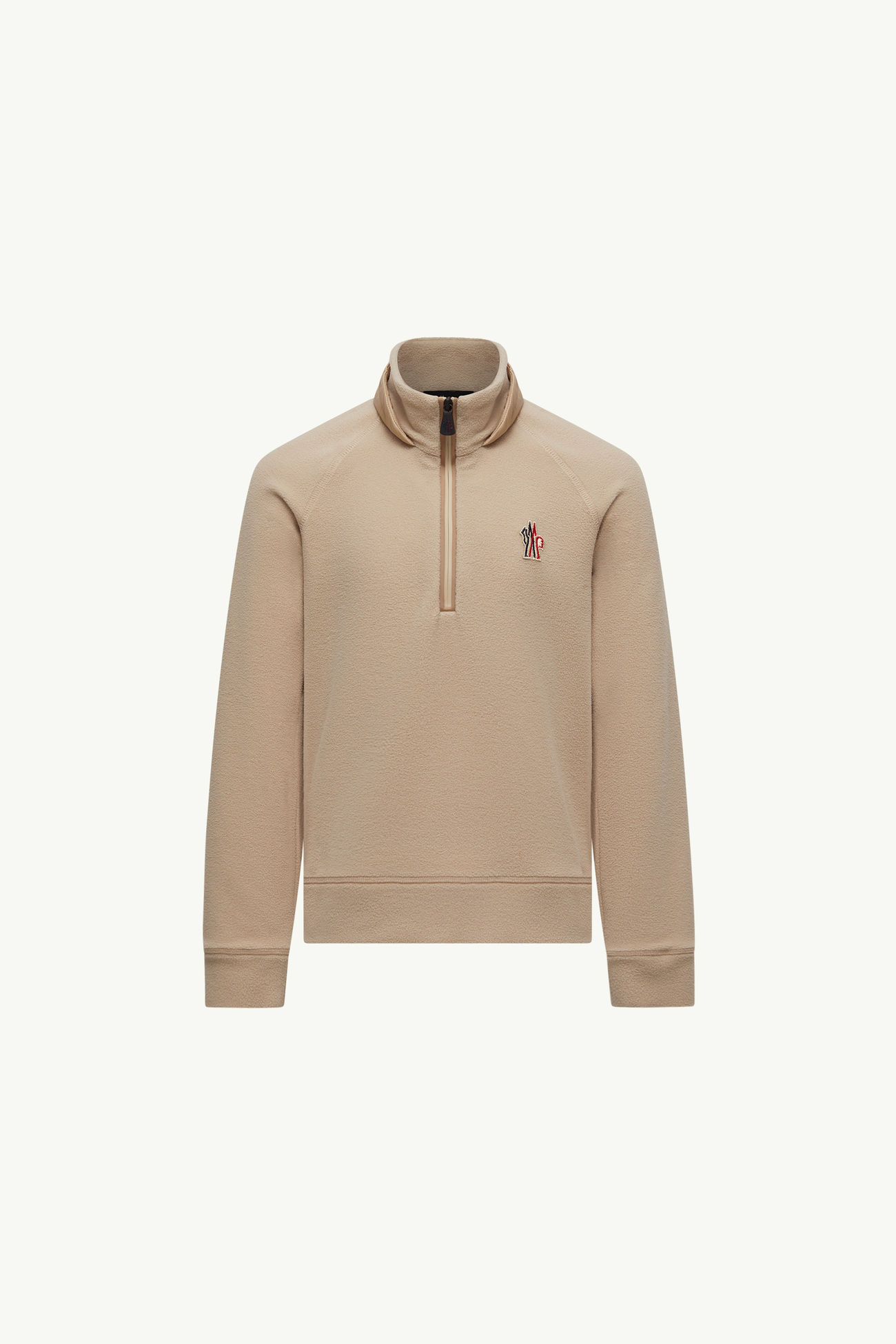 Felpa in pile con mezza zip Gender Neutral Beige Moncler 0