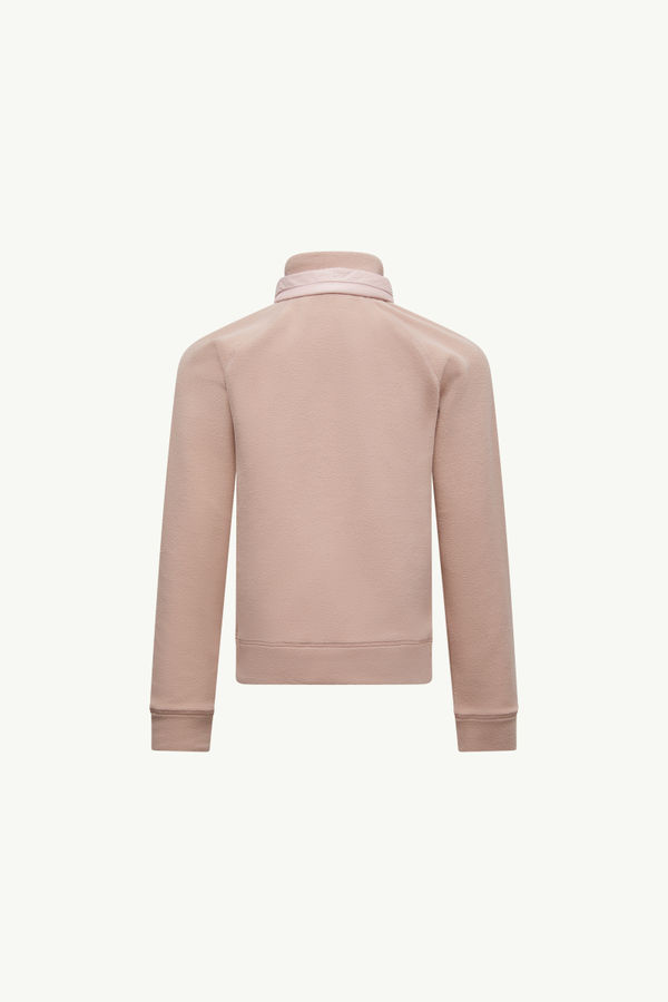 Fleece Sweatshirt mit halbem Reißverschluss Genderneutral Pink Moncler 2