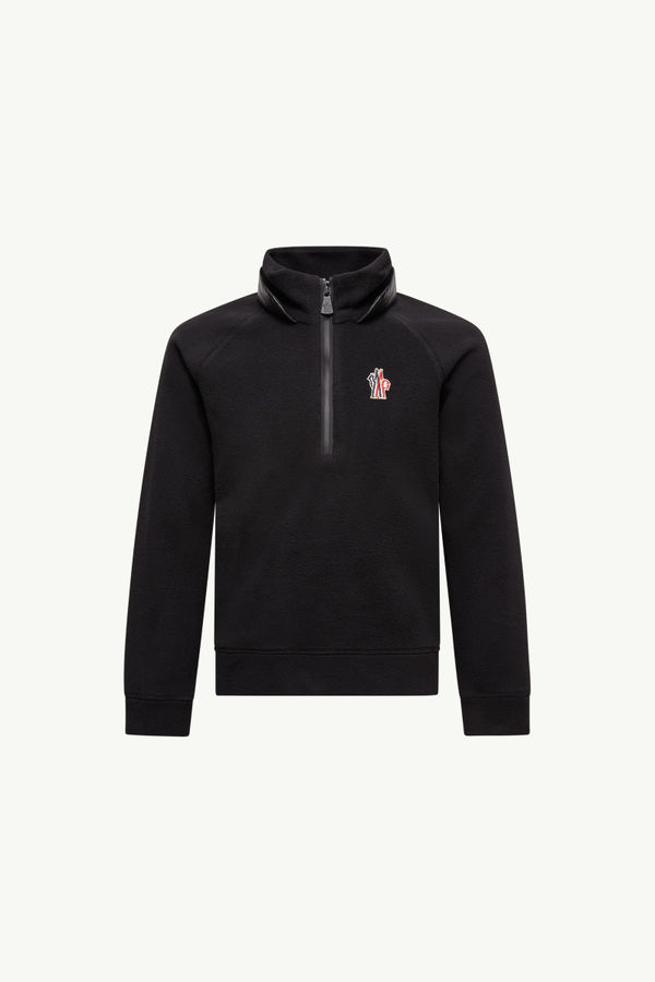 Half-Zip Fleece Sweatshirt Gender Neutral Black Moncler 0