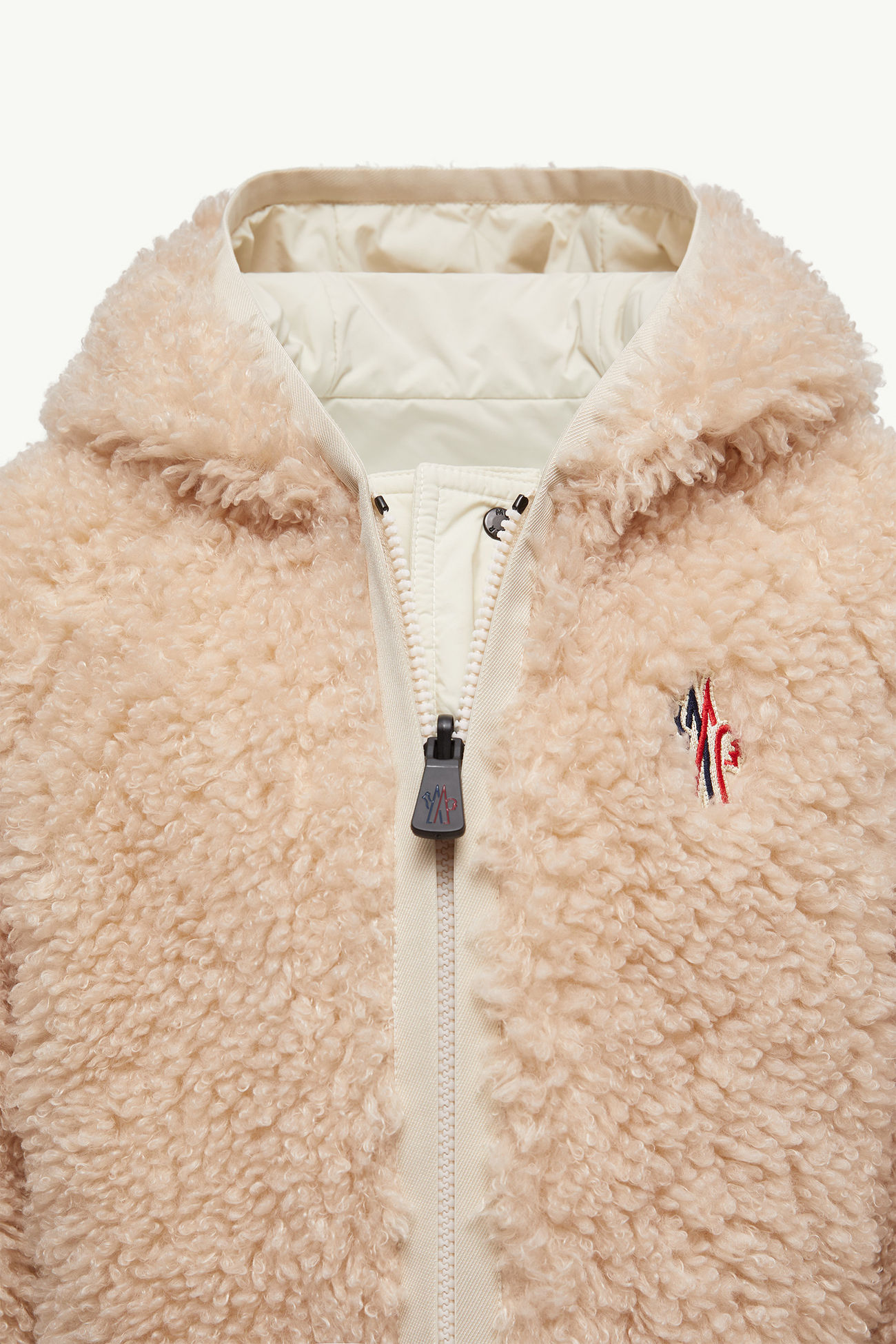 Wendbarer Teddy-Kapuzenpullover mit Reißverschluss Mädchen Pink Moncler 1