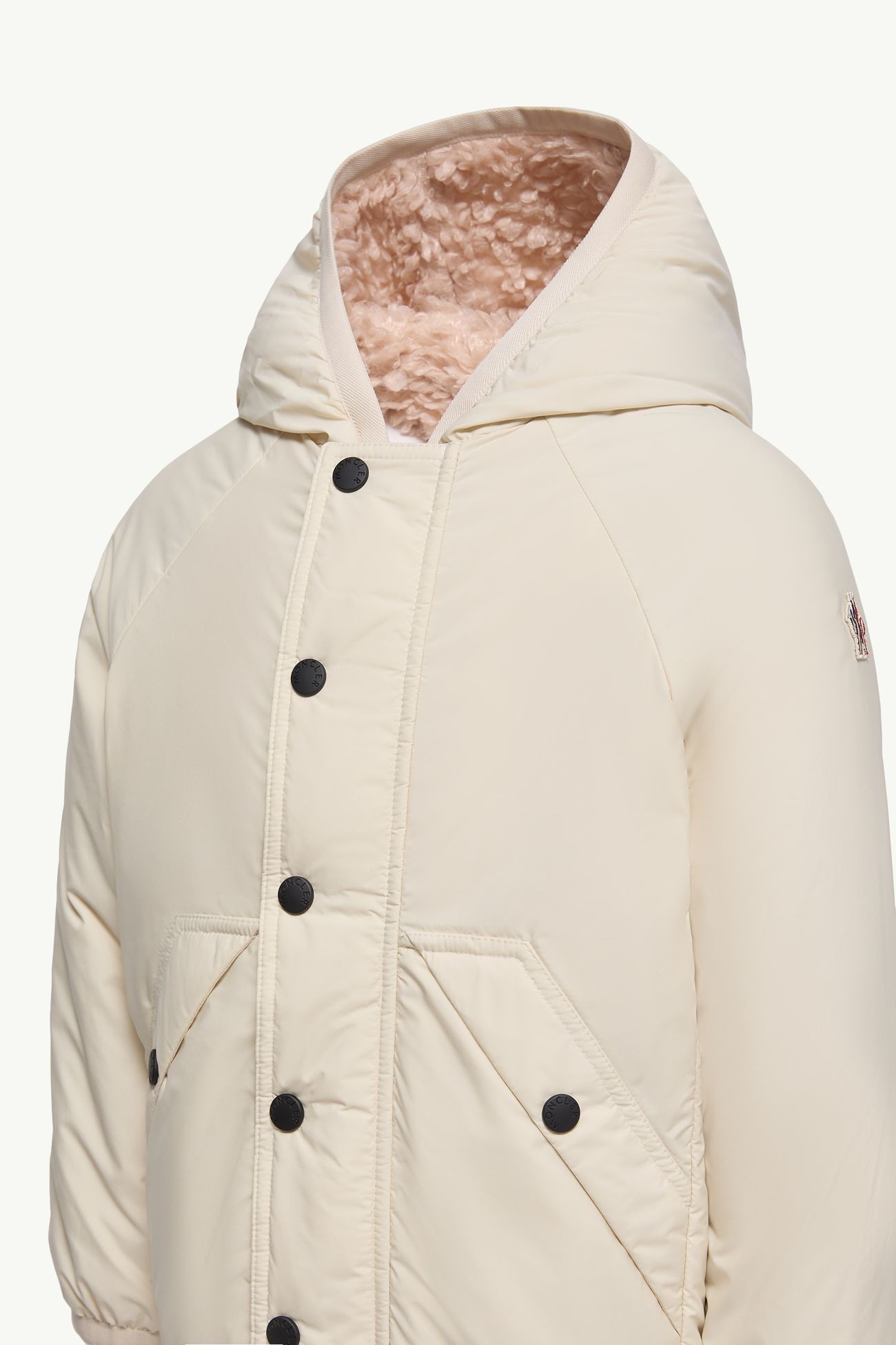 Felpa reversibile con zip in teddy Bambina Rosa Moncler 4